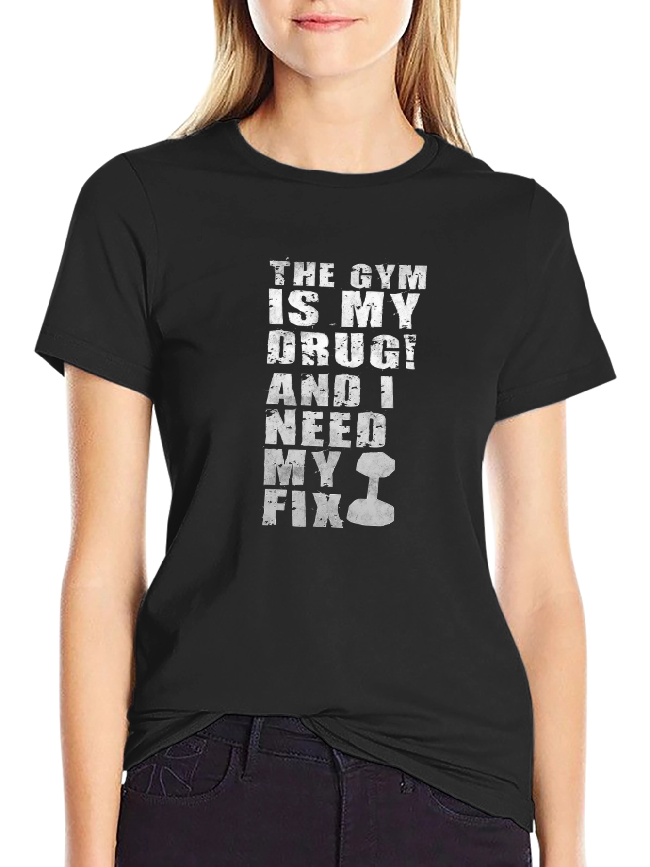 Gym is My Drug Mens Black Graphic T-Shirt