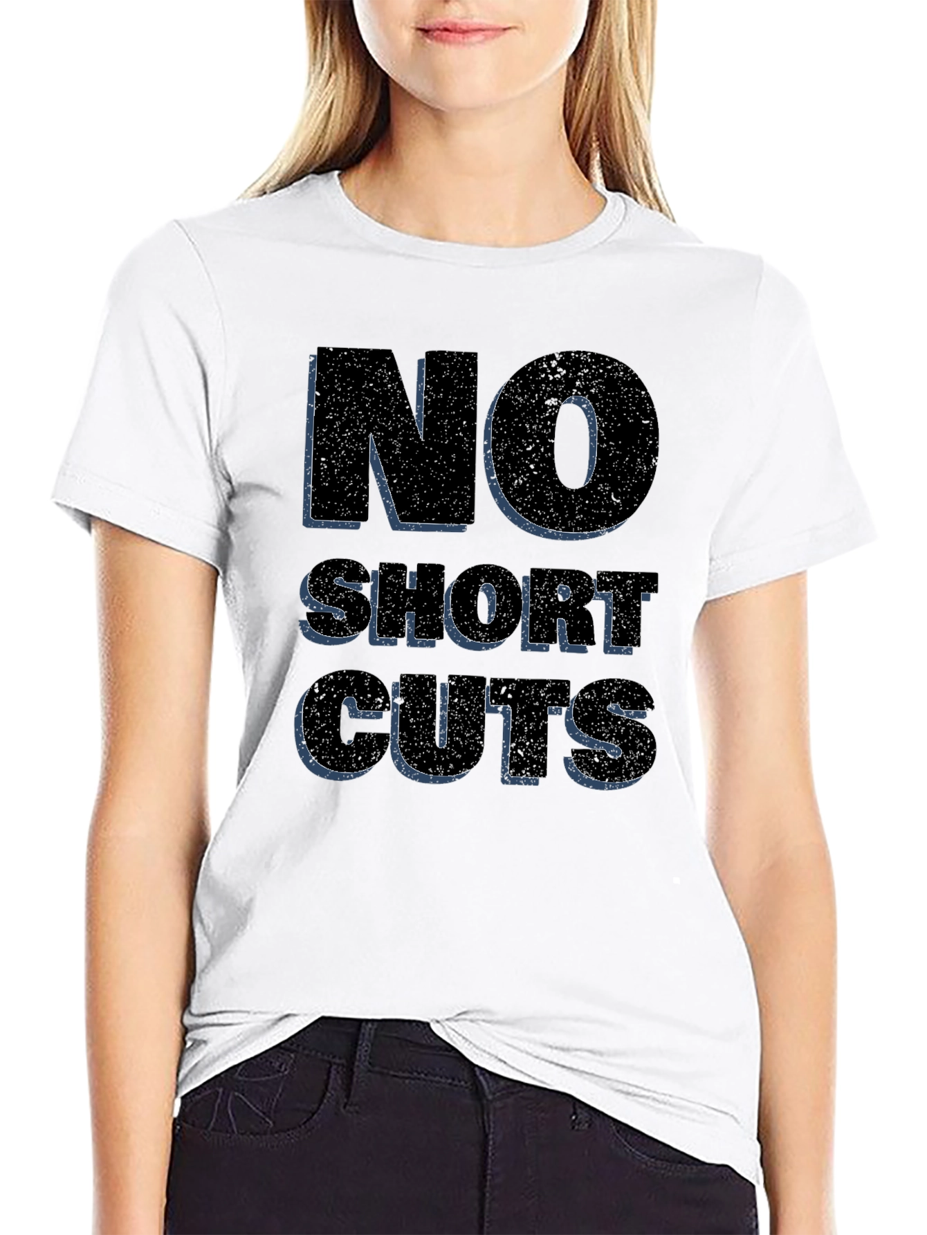 No Shortcuts Graphic Tee - Black Casual T-Shirt