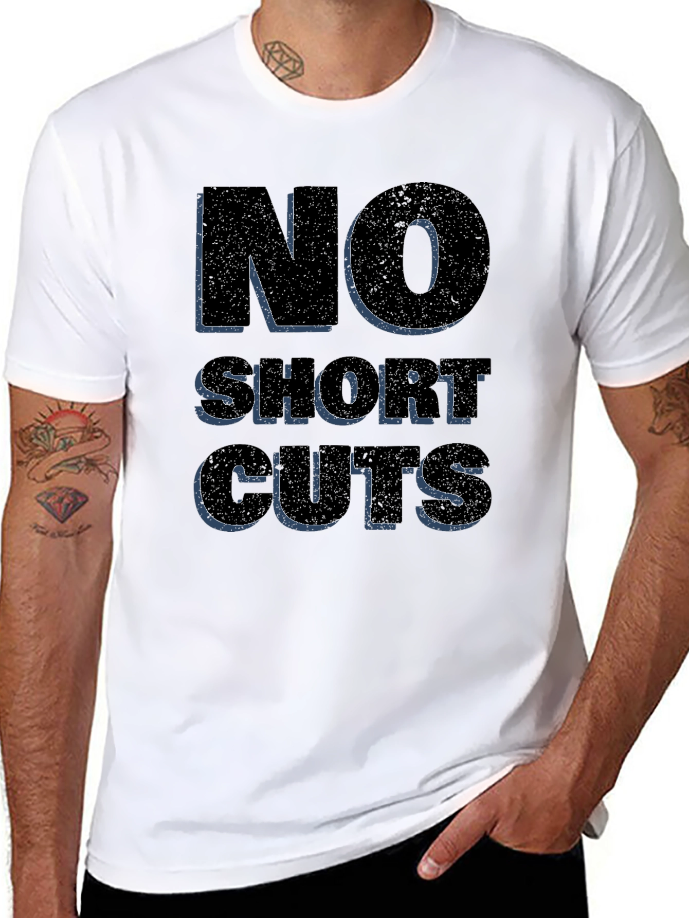 No Shortcuts Graphic Tee - Black Casual T-Shirt