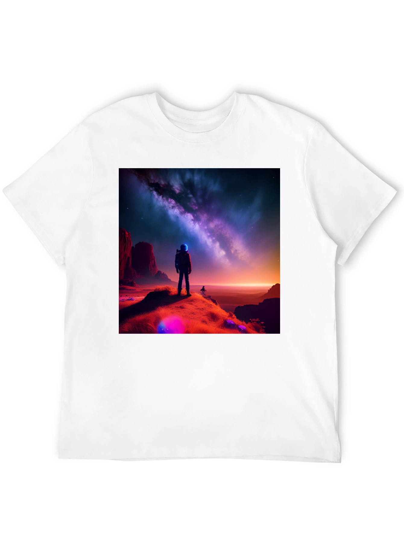 Cosmic Explorer Black T-Shirt - Galaxy Design