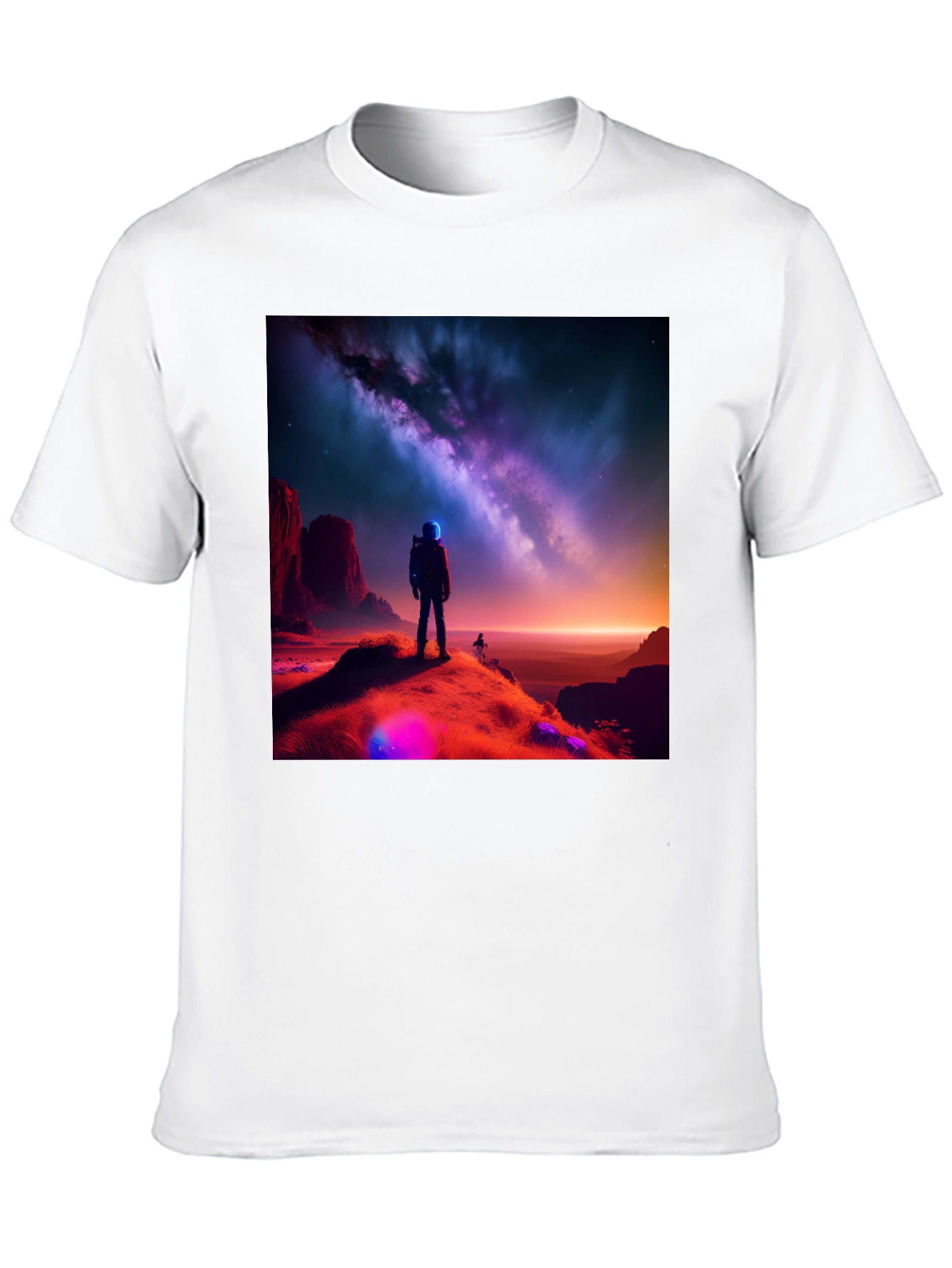 Cosmic Explorer Black T-Shirt - Galaxy Design