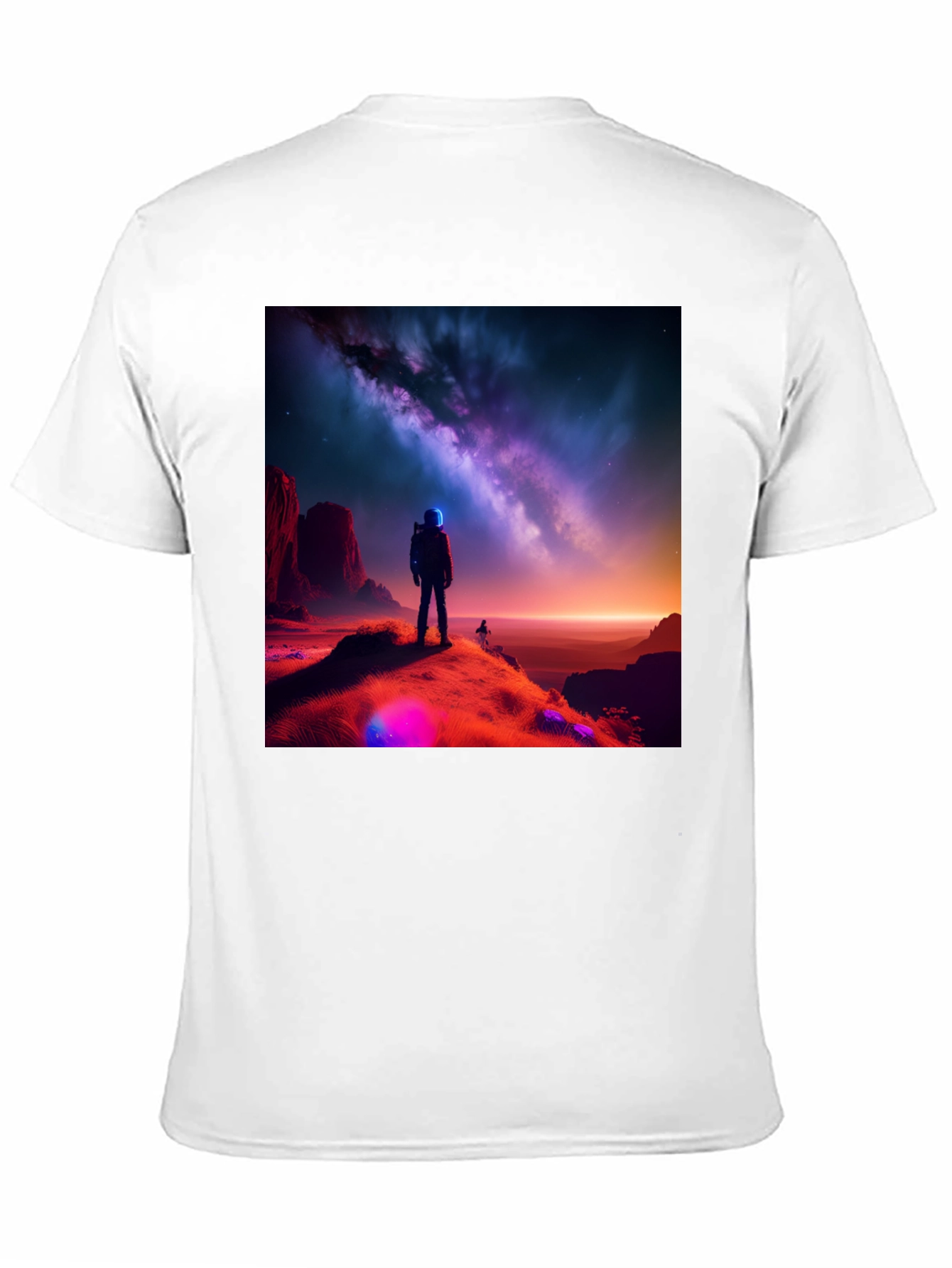 Cosmic Explorer Black T-Shirt - Galaxy Design