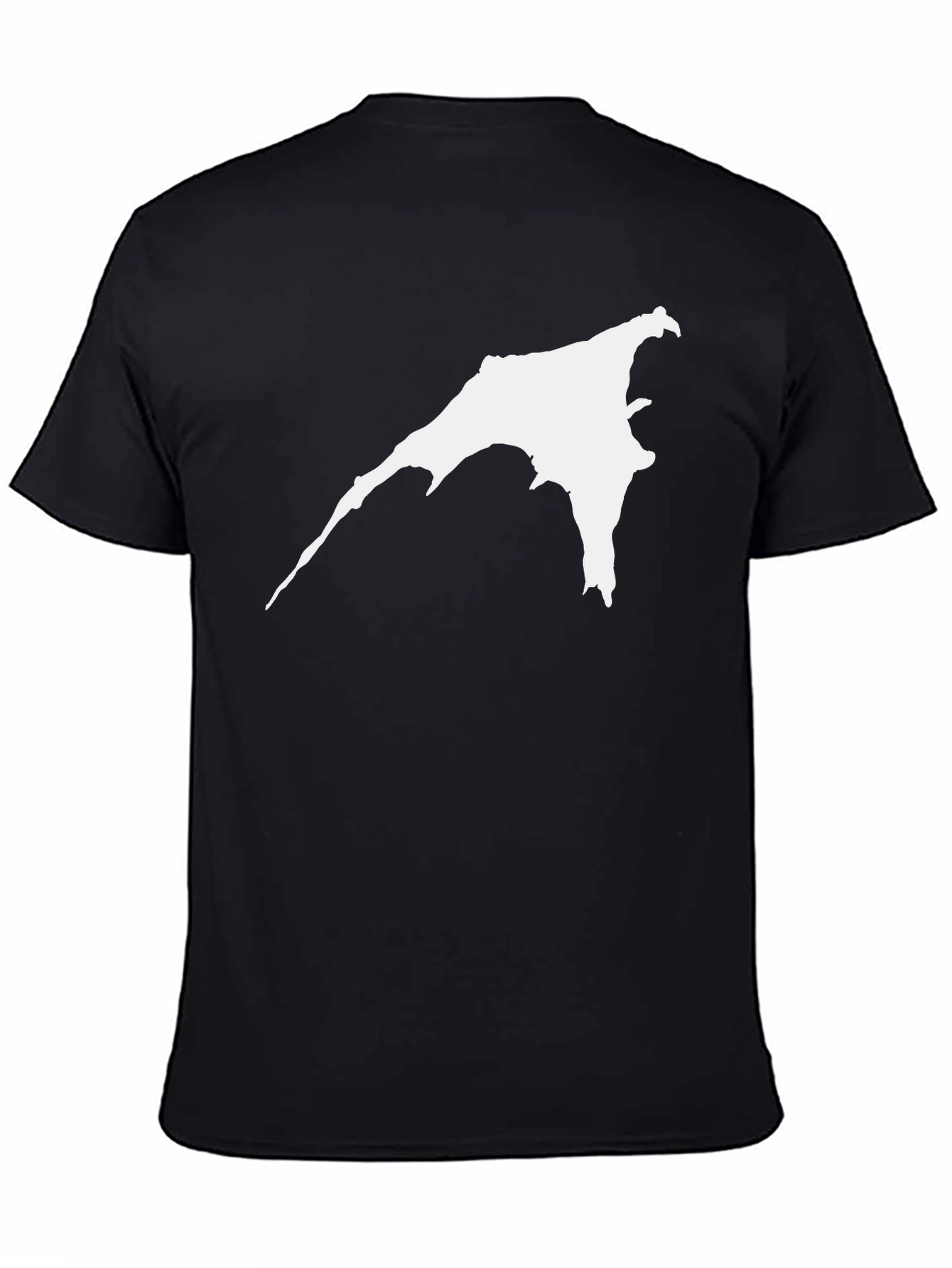 Mens Black T-Shirt with White Abstract Design