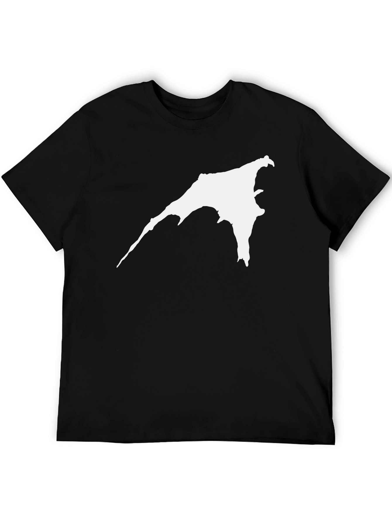 Mens Black T-Shirt with White Abstract Design
