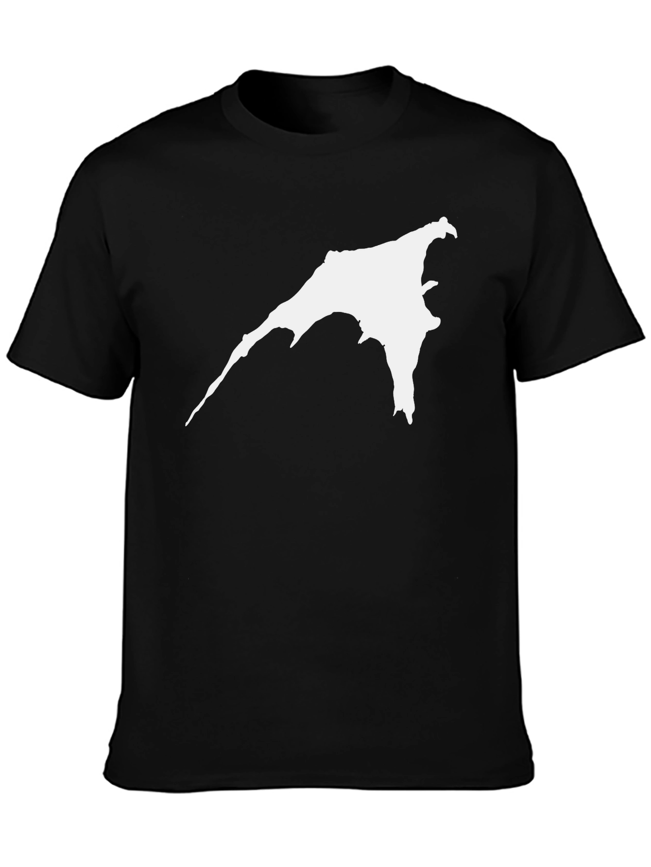 Mens Black T-Shirt with White Abstract Design
