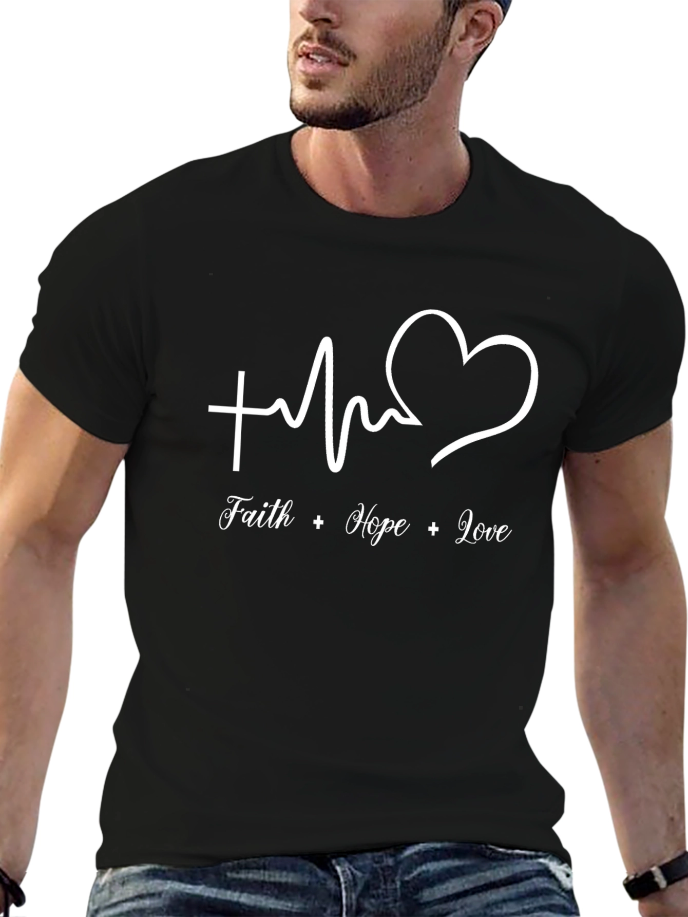 Faith Hope Love Heartbeat Graphic Tee