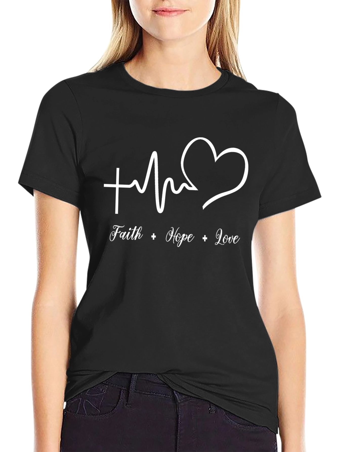 Faith Hope Love Heartbeat Graphic Tee