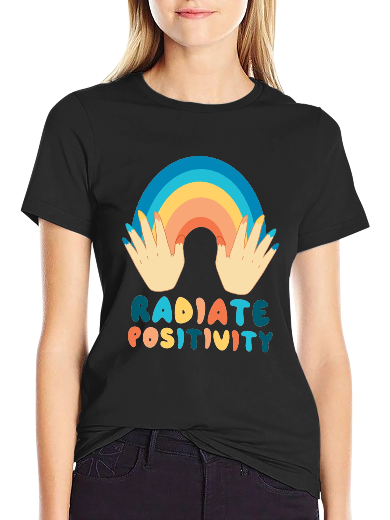 Radiate Positivity Graphic Tee - Black