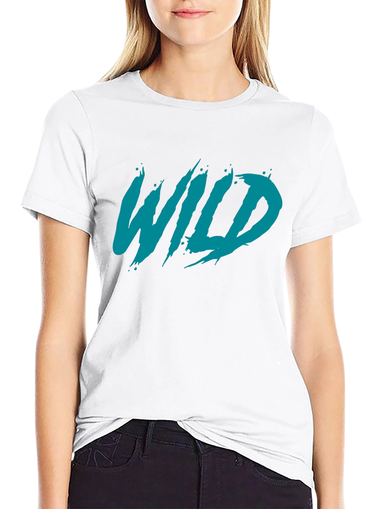 Mens Black WILD Graphic T-Shirt