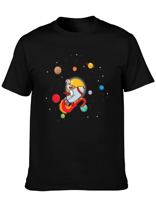 Astronaut Rocket T-Shirt - Galaxy Graphic Tee