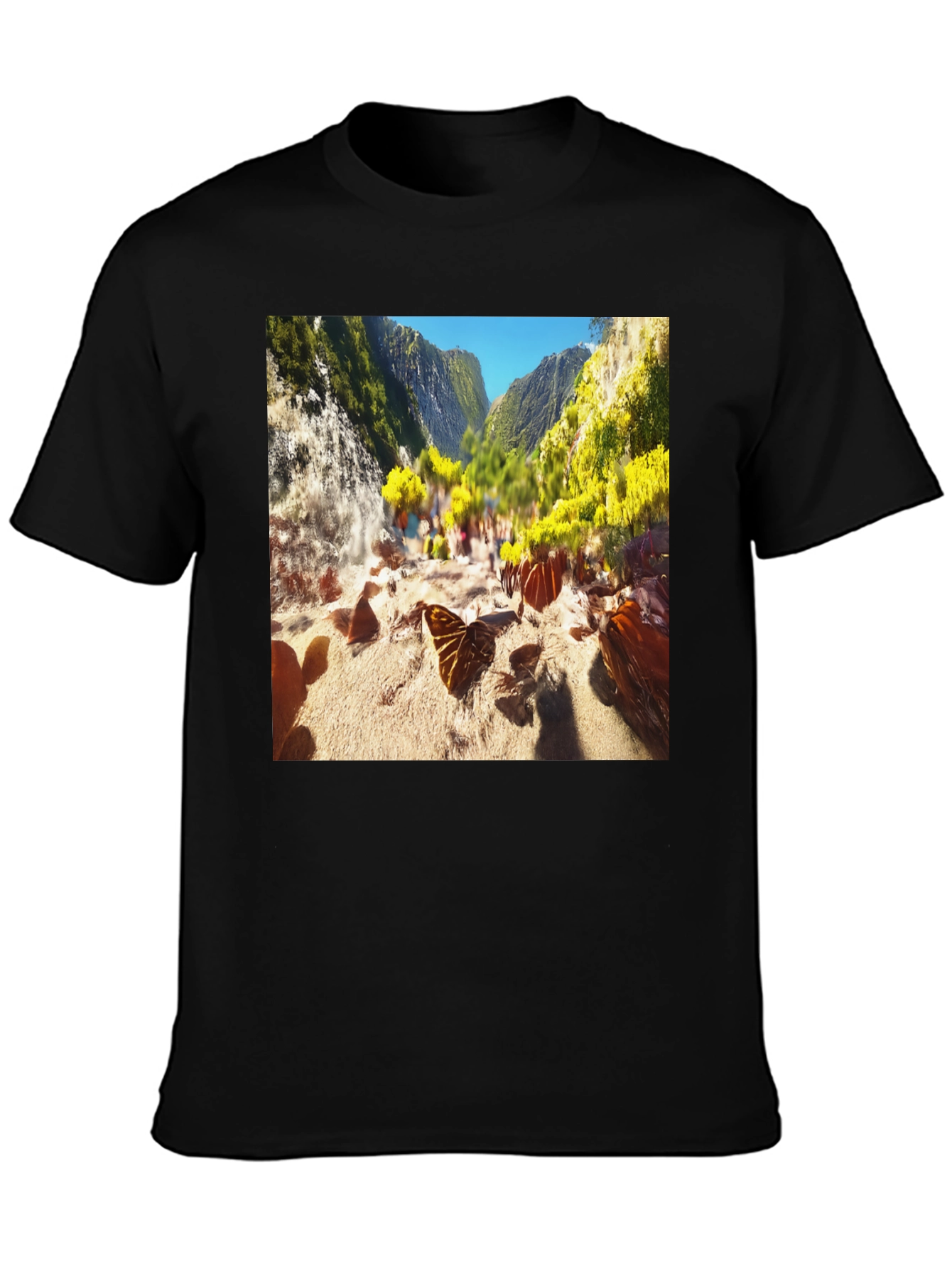 Nature Scene Graphic Tee - Black