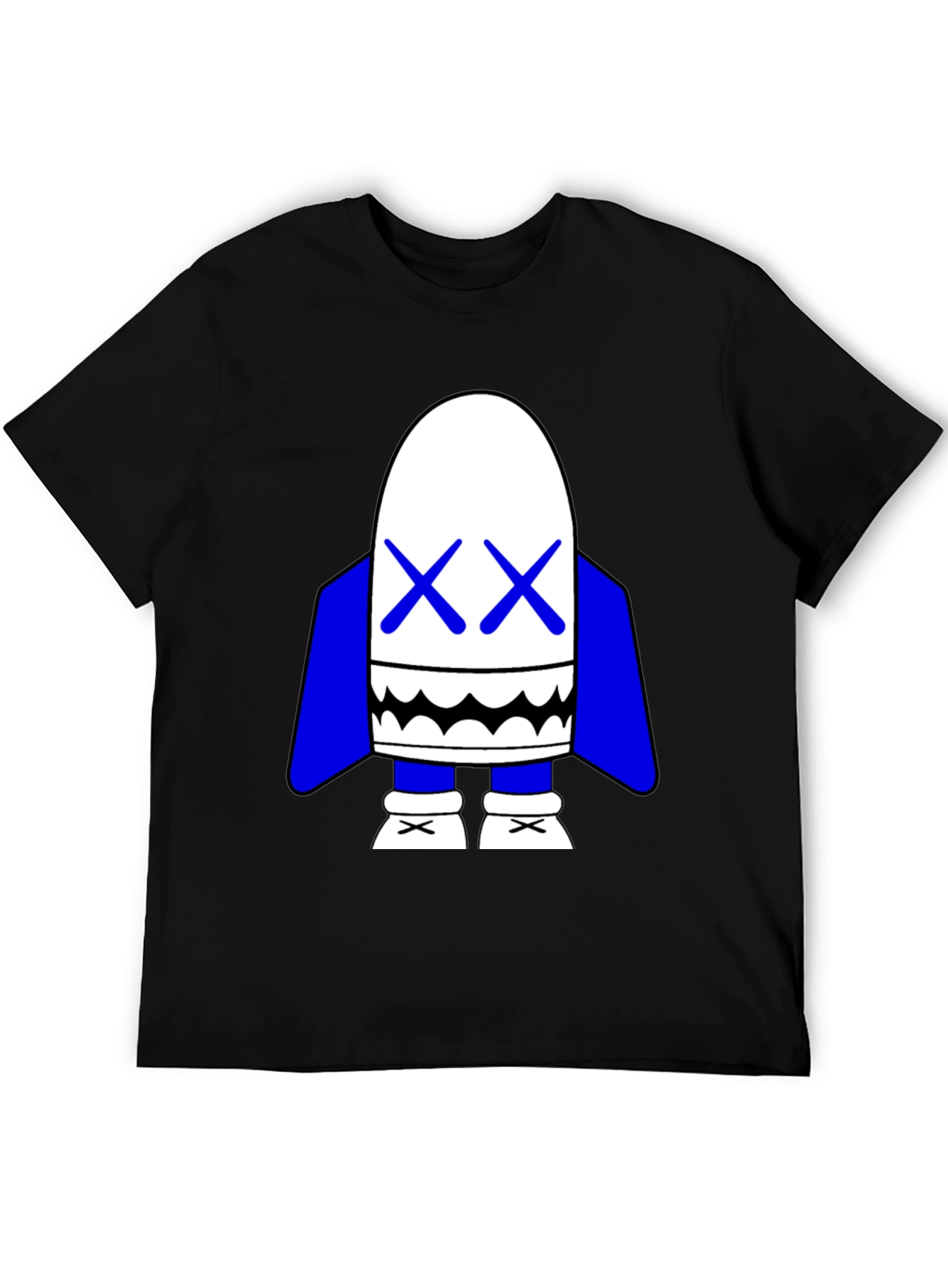 Black T-Shirt with Cartoon Character Graphic