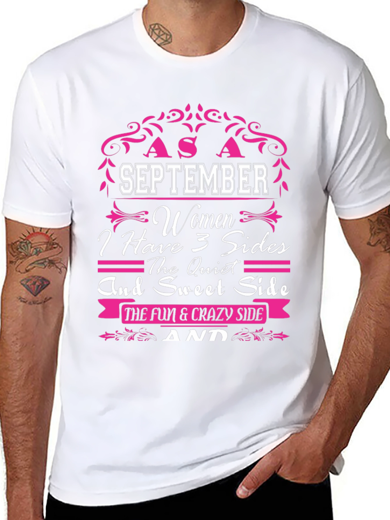 September Women T-Shirt - 3 Sides: Quiet Sweet Crazy