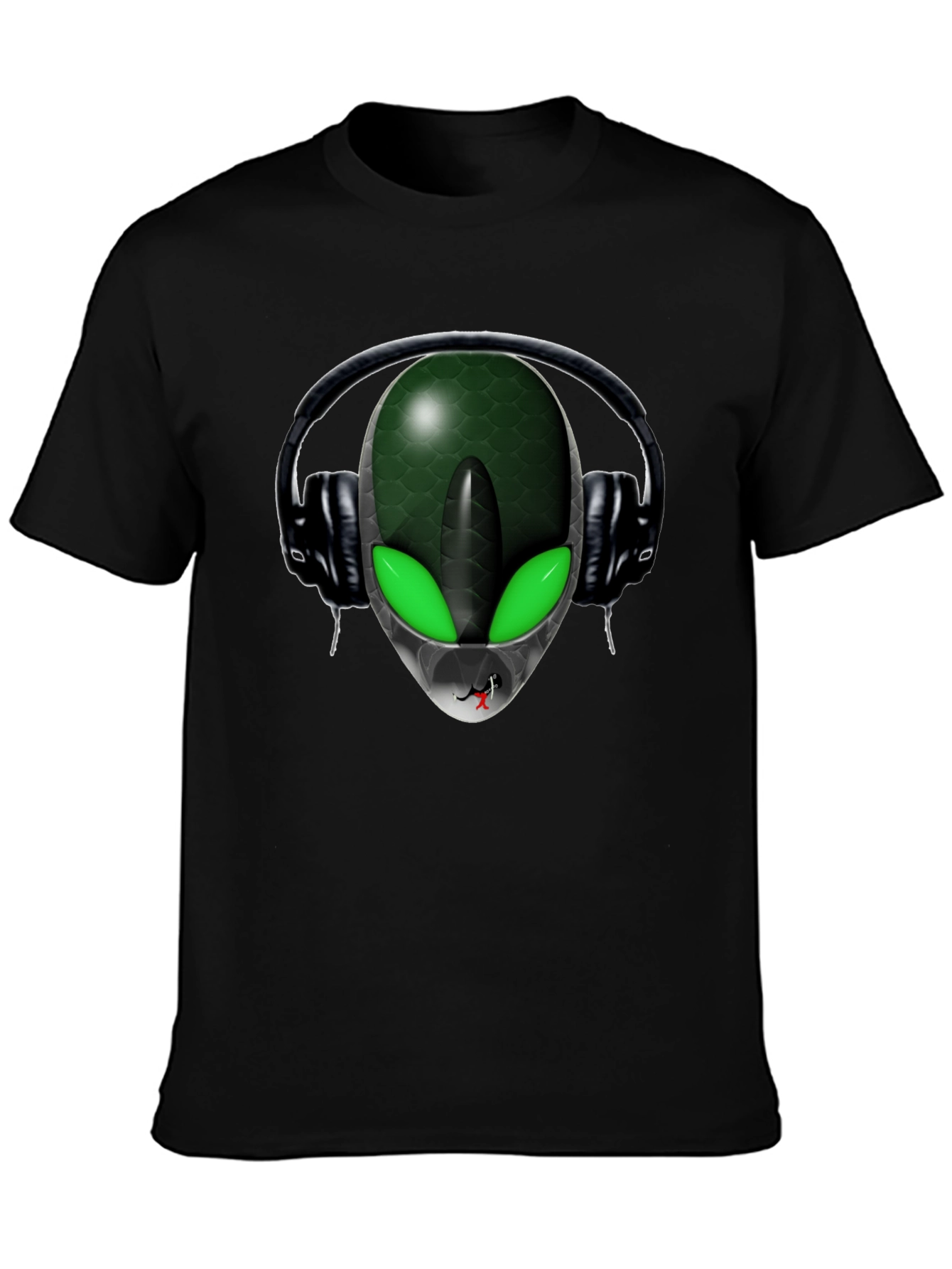Alien DJ Black T-Shirt - Extraterrestrial Style