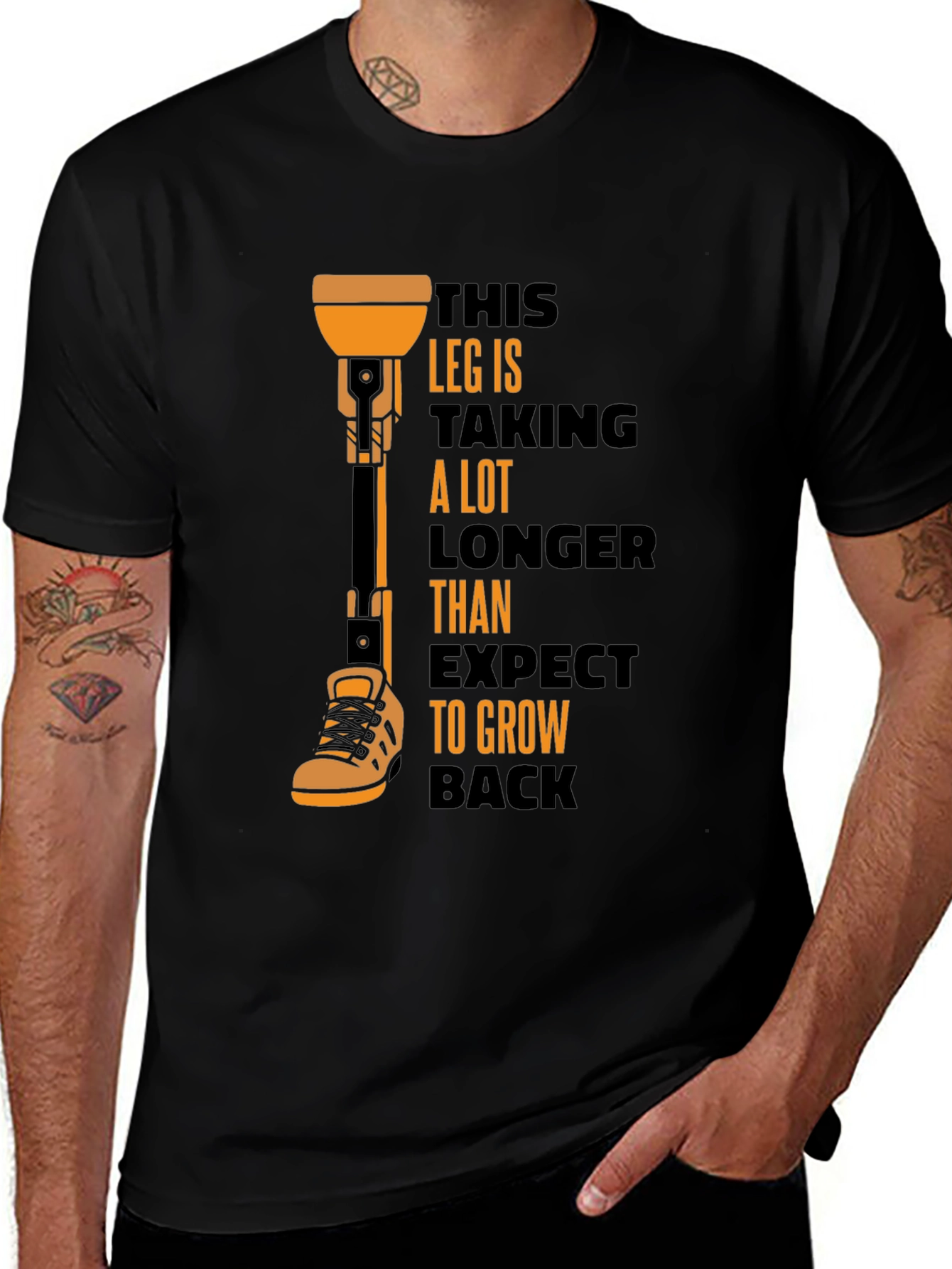Humorous Prosthetic Leg T-Shirt
