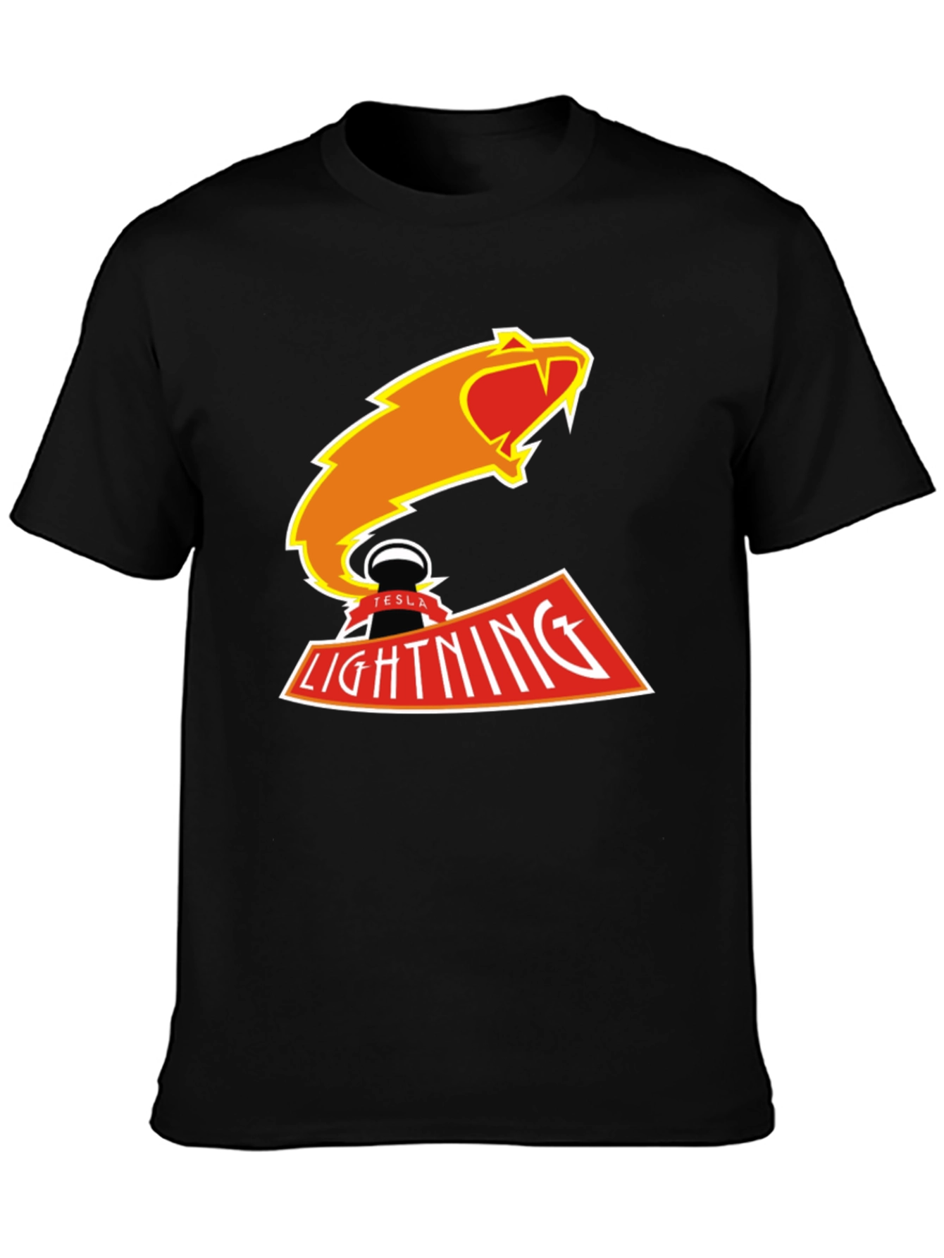 Tesla Lightning T-Shirt - Black Graphic Tee