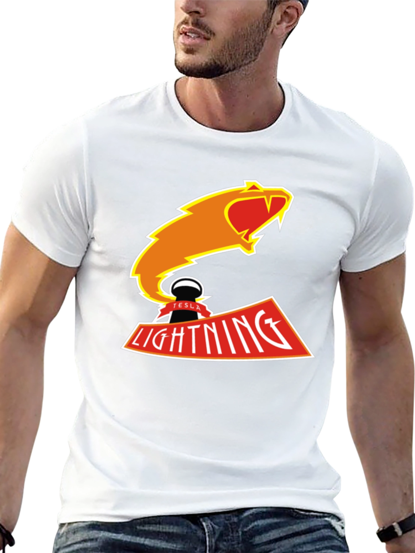 Tesla Lightning T-Shirt - Black Graphic Tee