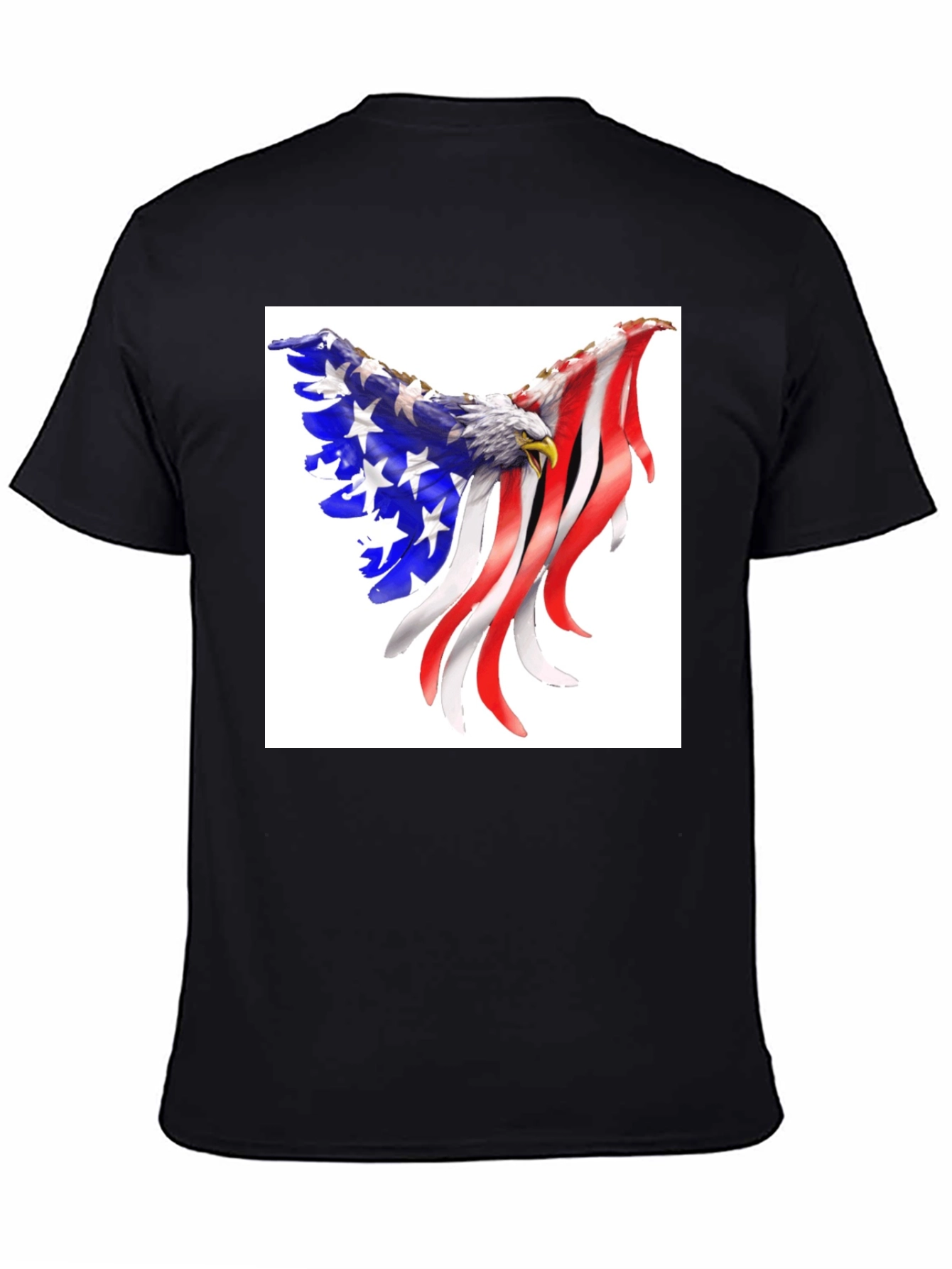American Eagle Flag Graphic Print Black T-Shirt