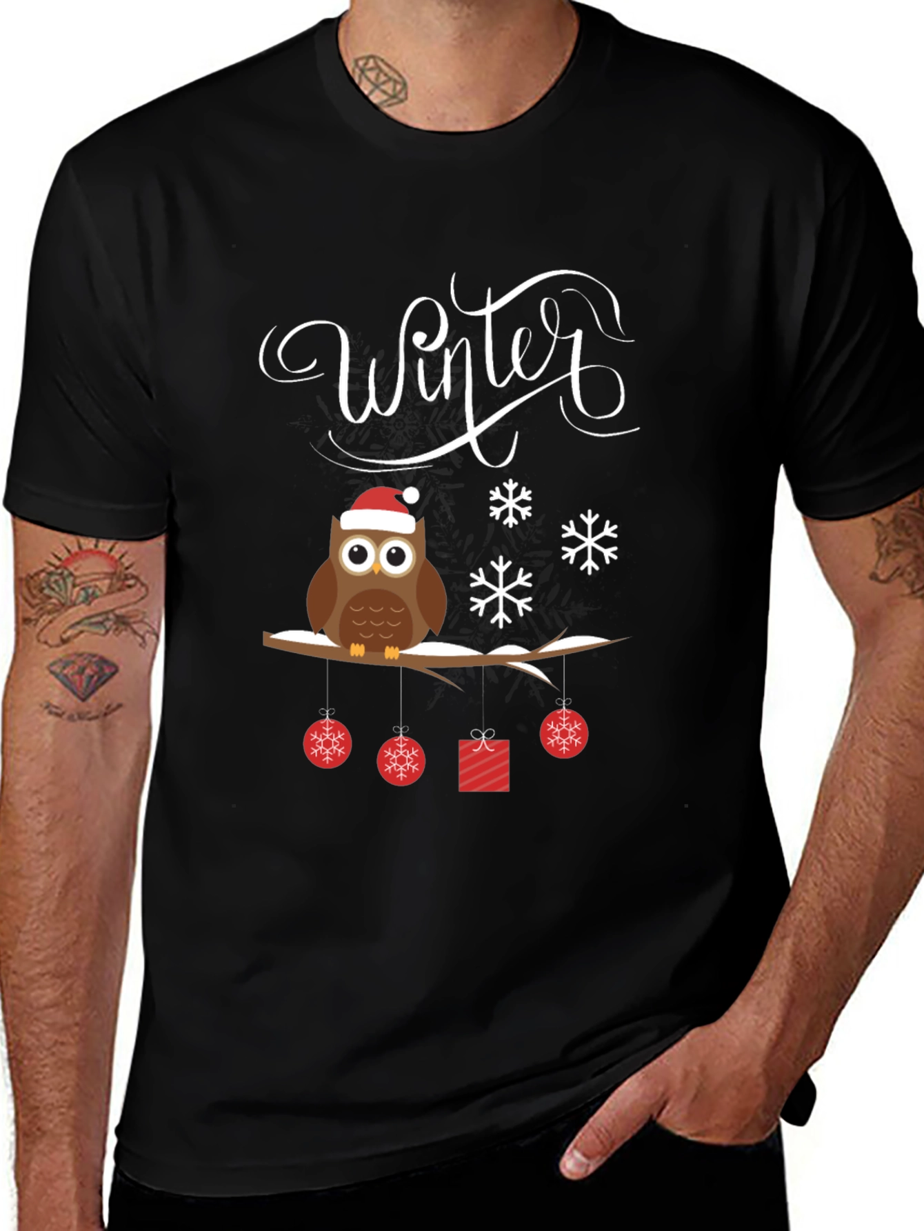 Winter Owl Christmas T-Shirt