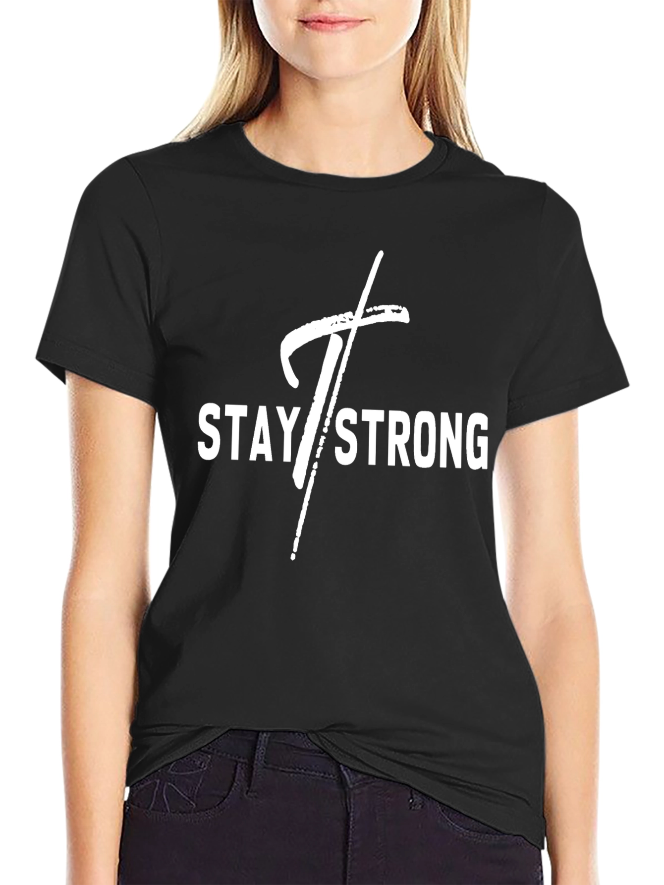 Stay Strong Graphic Tee - Black T-Shirt