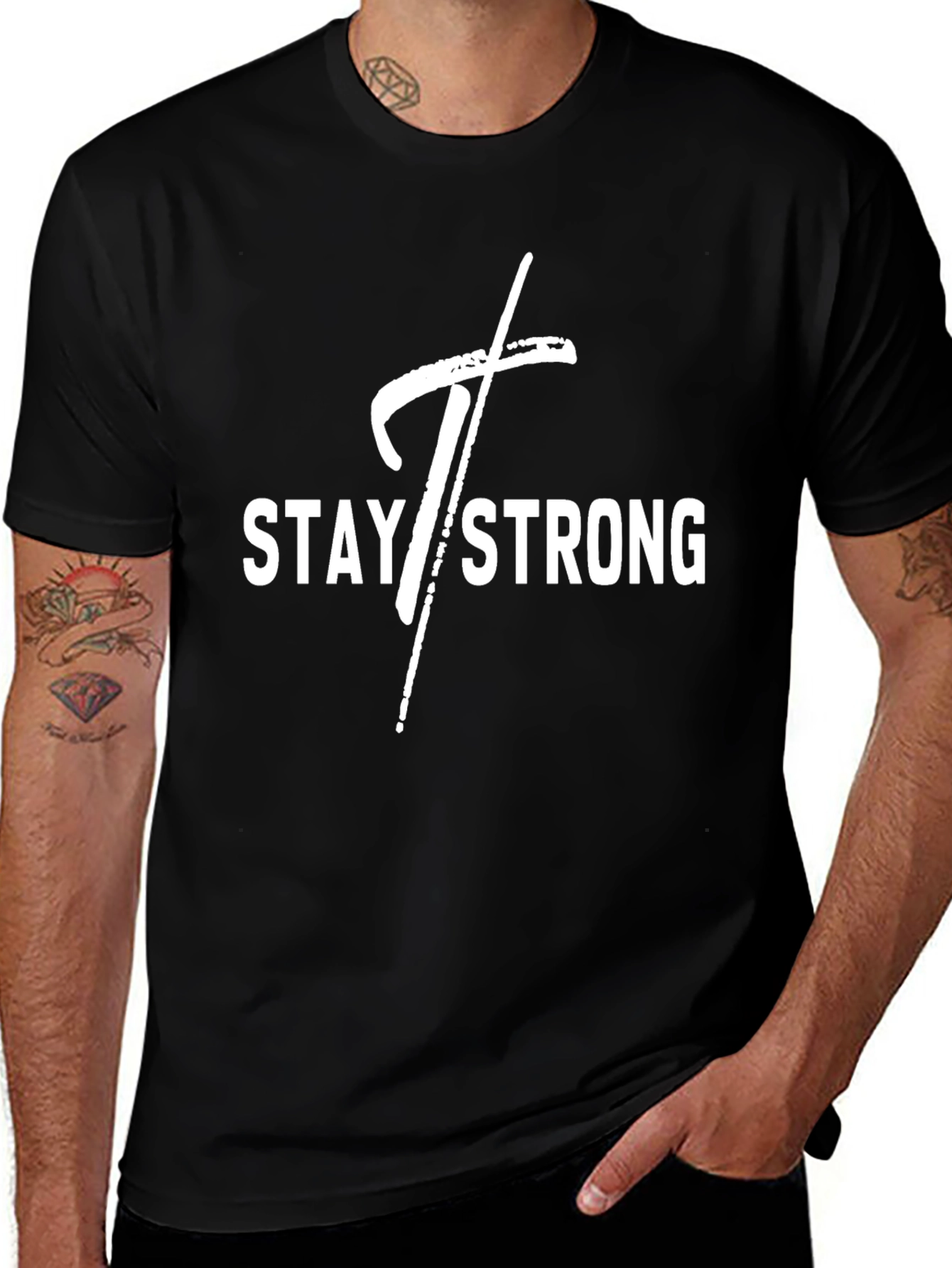 Stay Strong Graphic Tee - Black T-Shirt