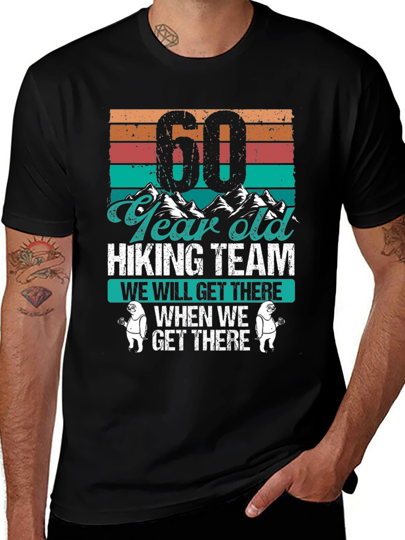 60 Year Old Hiking Team T-Shirt