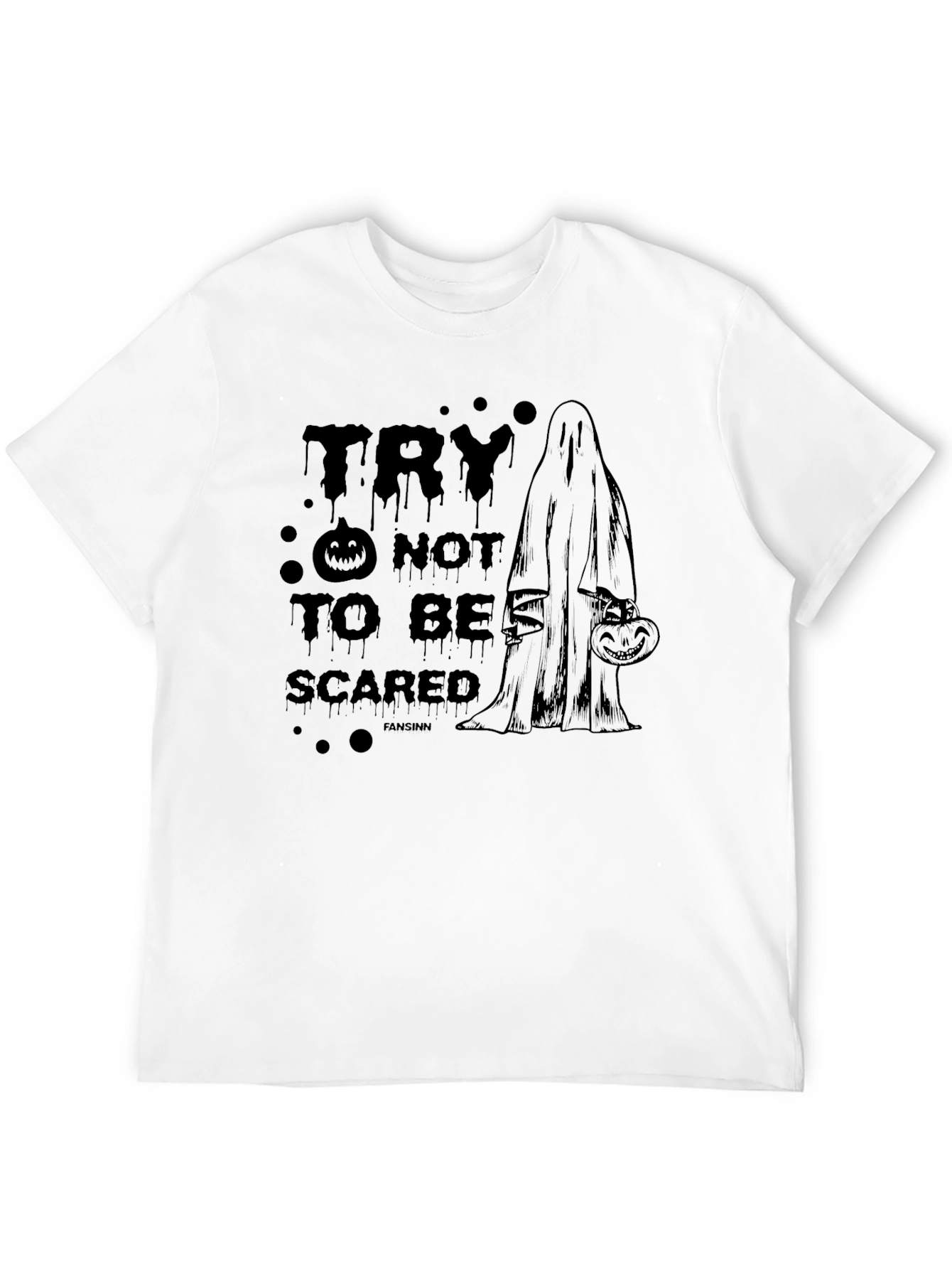 Halloween Ghost T-Shirt - Try Not to Be Scared