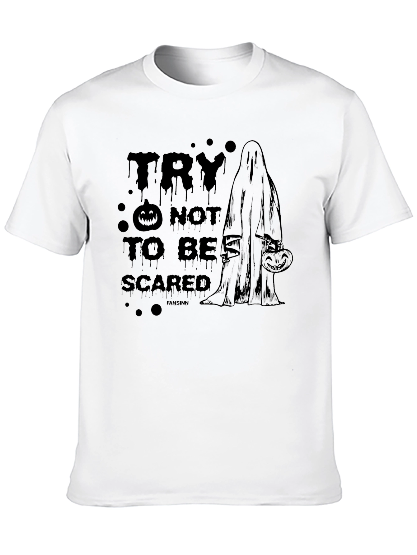 Halloween Ghost T-Shirt - Try Not to Be Scared
