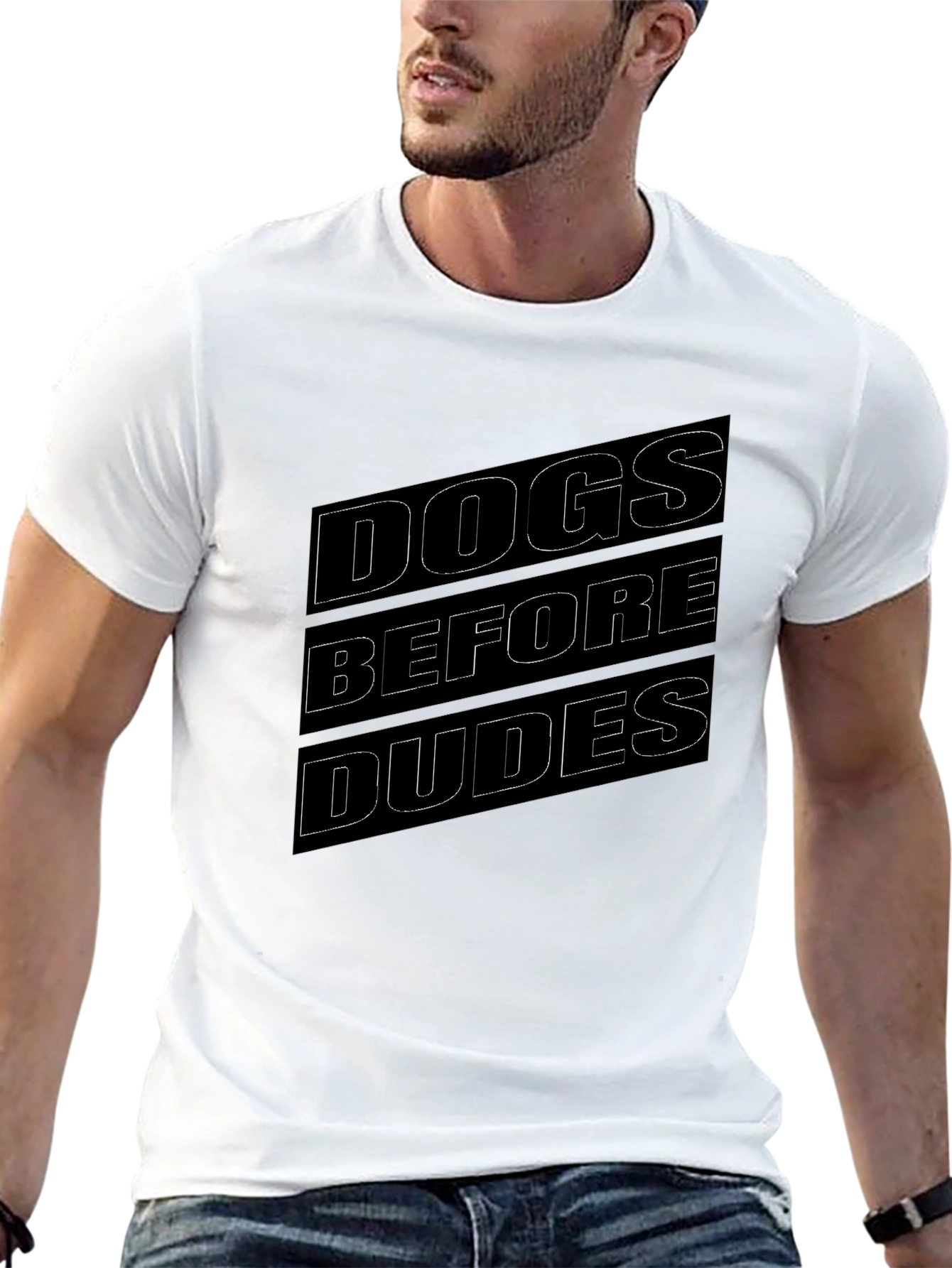 Dogs Before Dudes Black Graphic T-Shirt