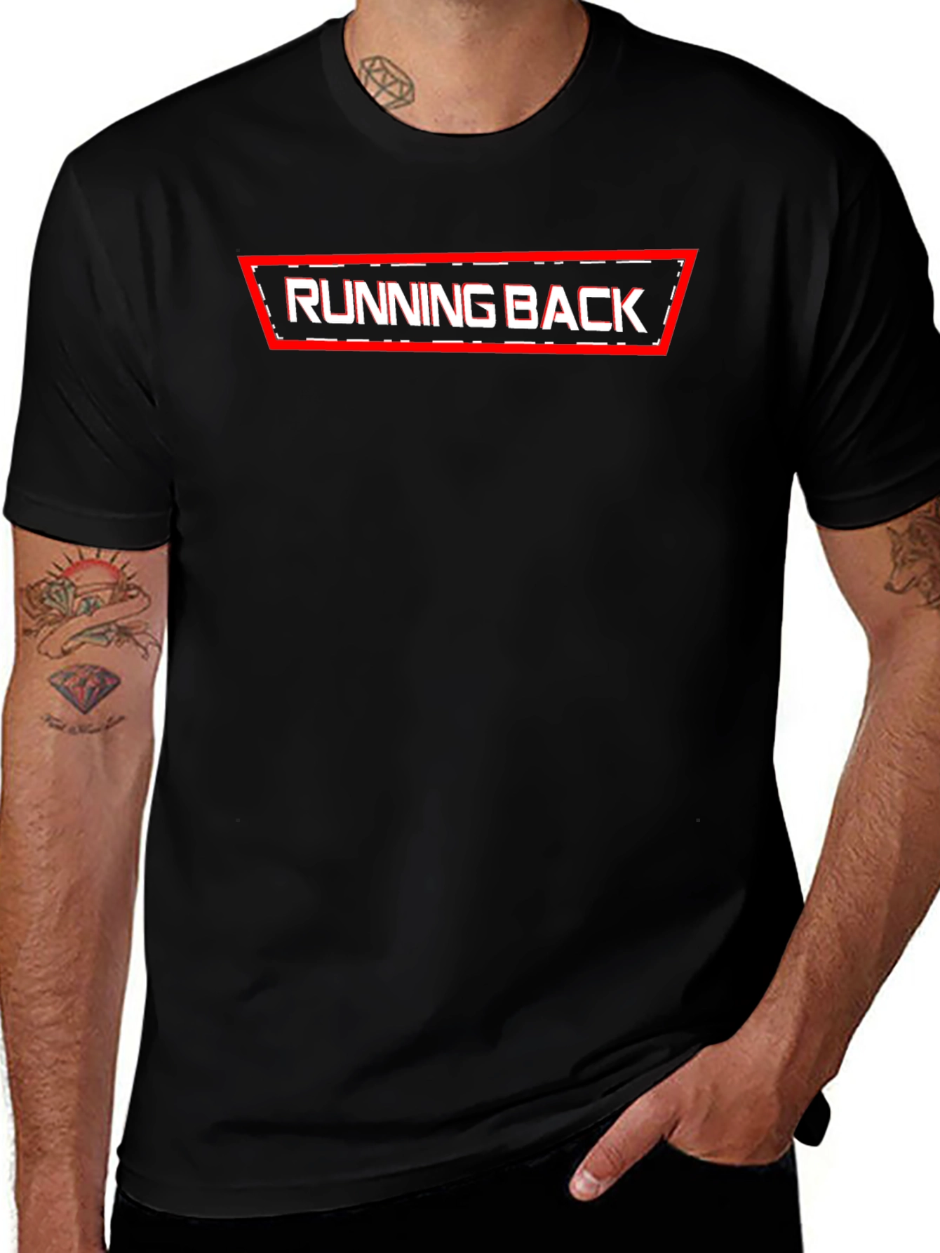 Running Back Graphic T-Shirt - Black