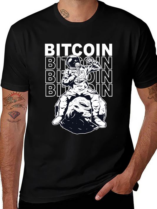 Bitcoin Astronaut T-Shirt - Crypto Moon Graphic Tee