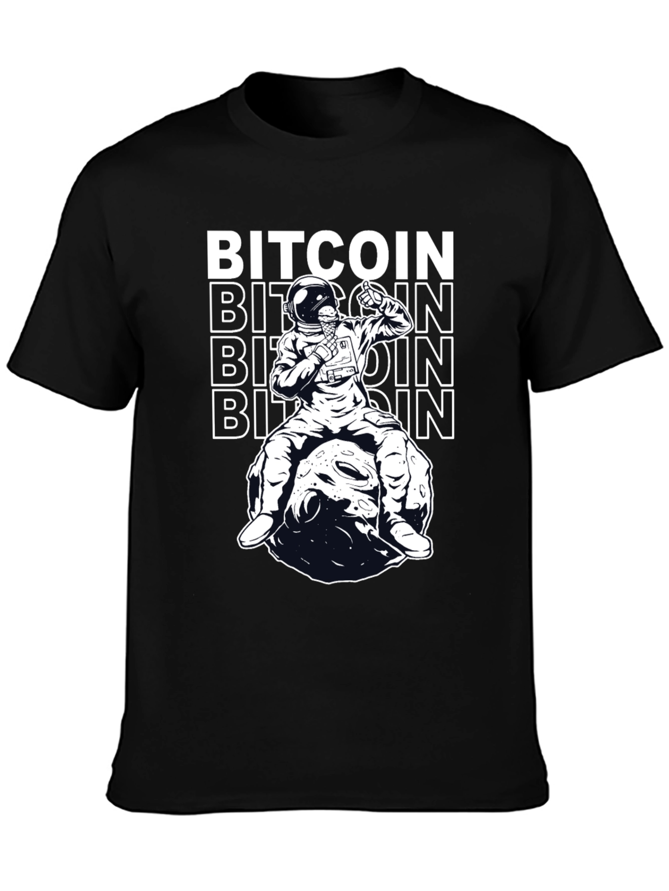 Bitcoin Astronaut T-Shirt - Crypto Moon Graphic Tee