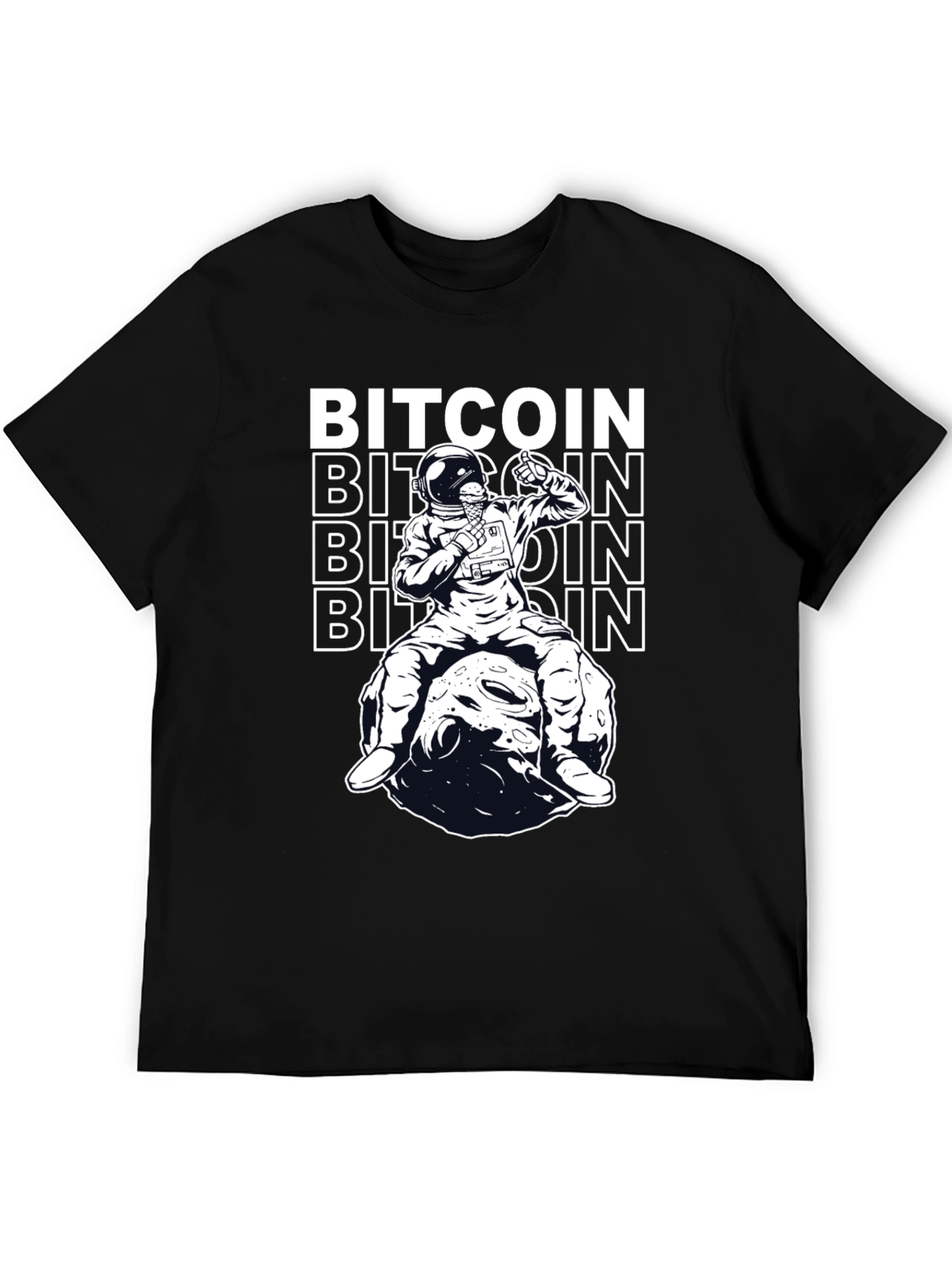 Bitcoin Astronaut T-Shirt - Crypto Moon Graphic Tee