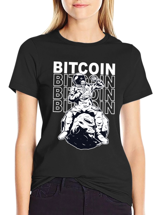 Bitcoin Astronaut T-Shirt - Crypto Moon Graphic Tee