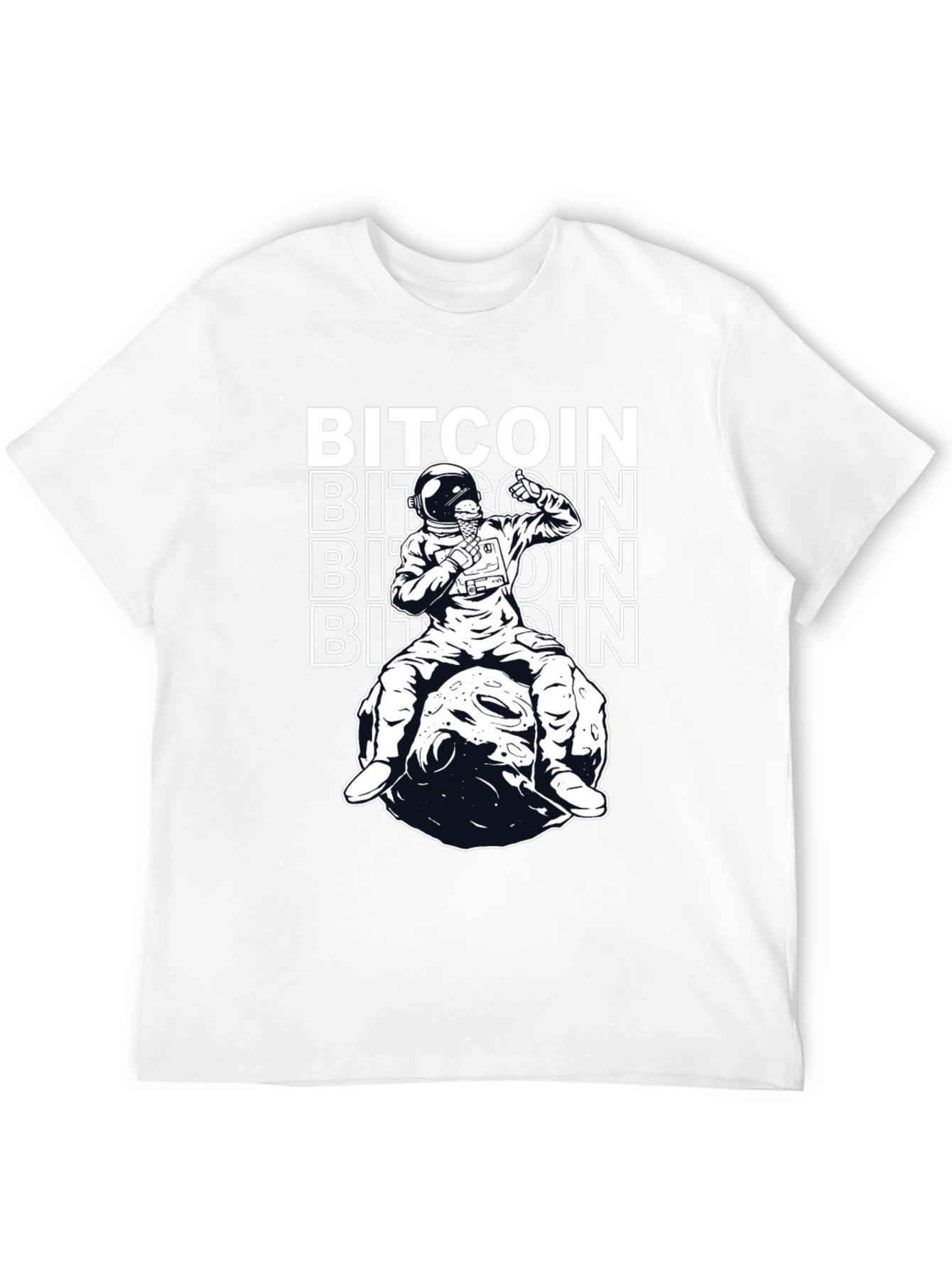 Bitcoin Astronaut T-Shirt - Crypto Moon Graphic Tee