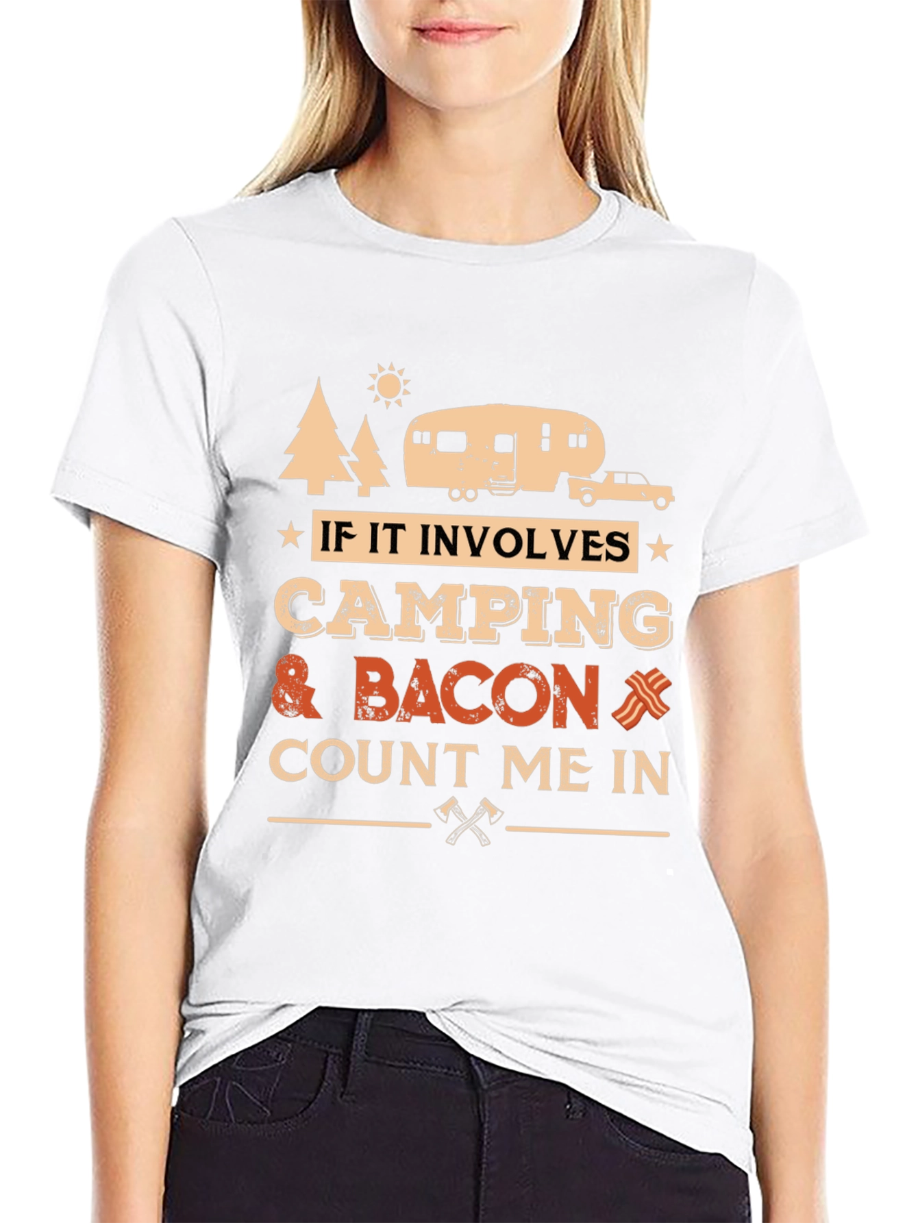 Camping & Bacon T-Shirt - Count Me In!
