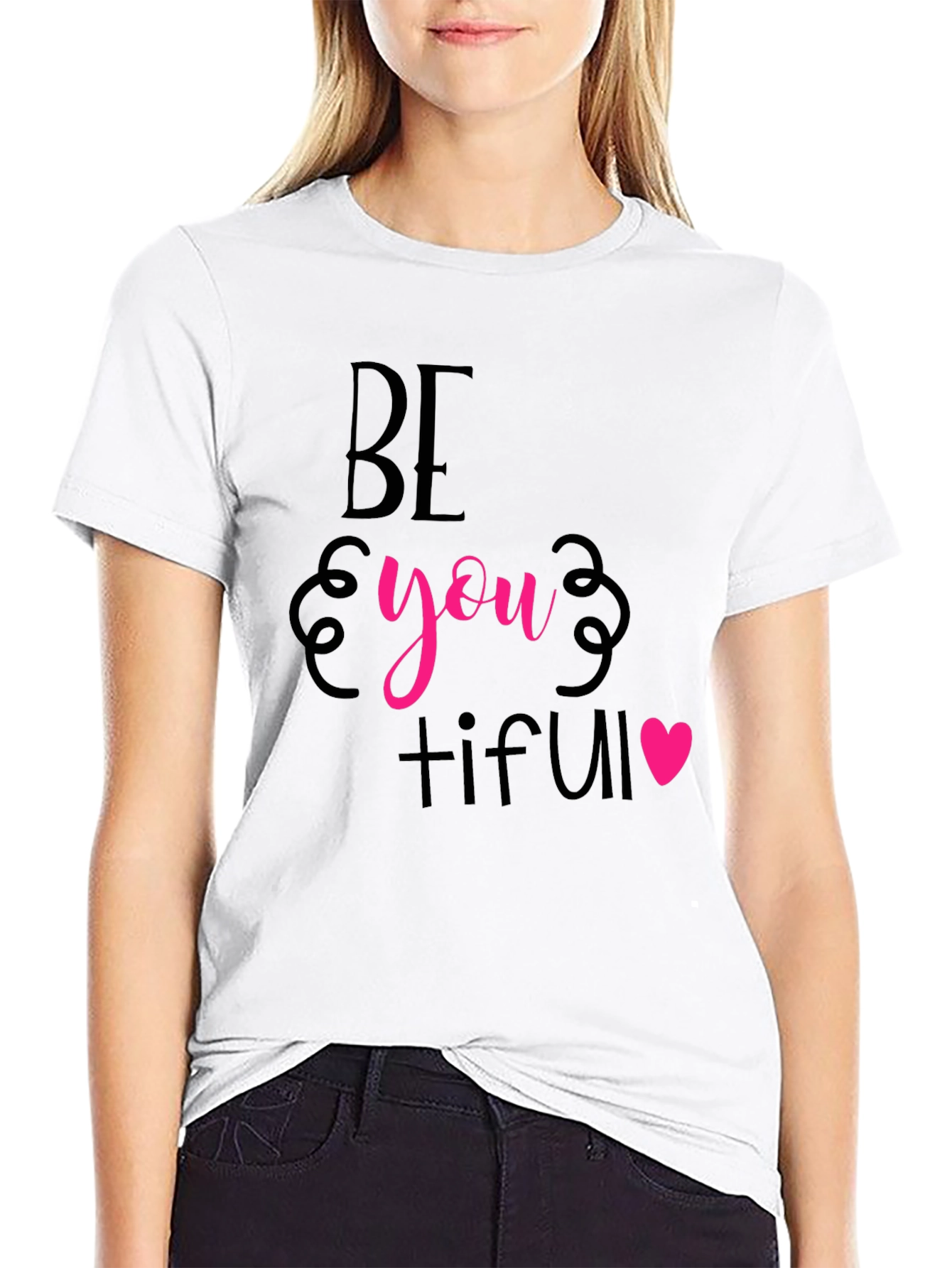 Be You Tiful Graphic Tee - Stylish Black T-Shirt