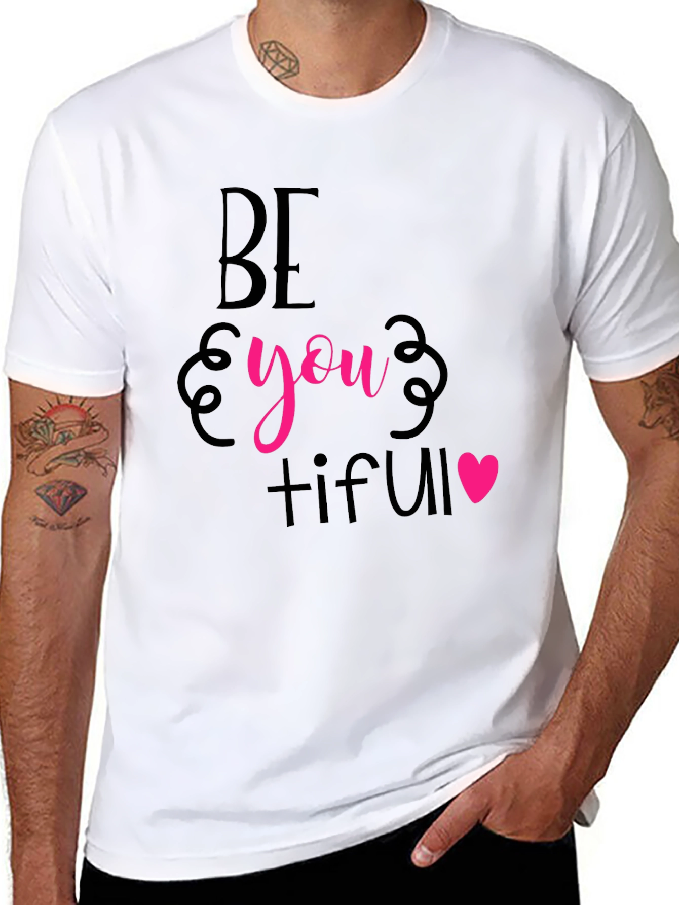 Be You Tiful Graphic Tee - Stylish Black T-Shirt