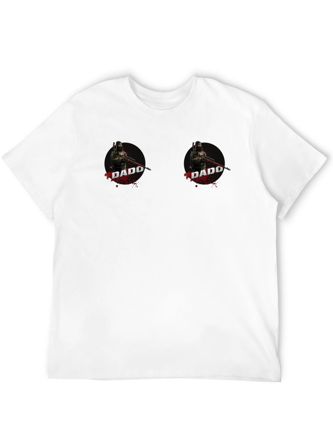 Dado Sniper Graphic Tee - Black Cotton T-Shirt