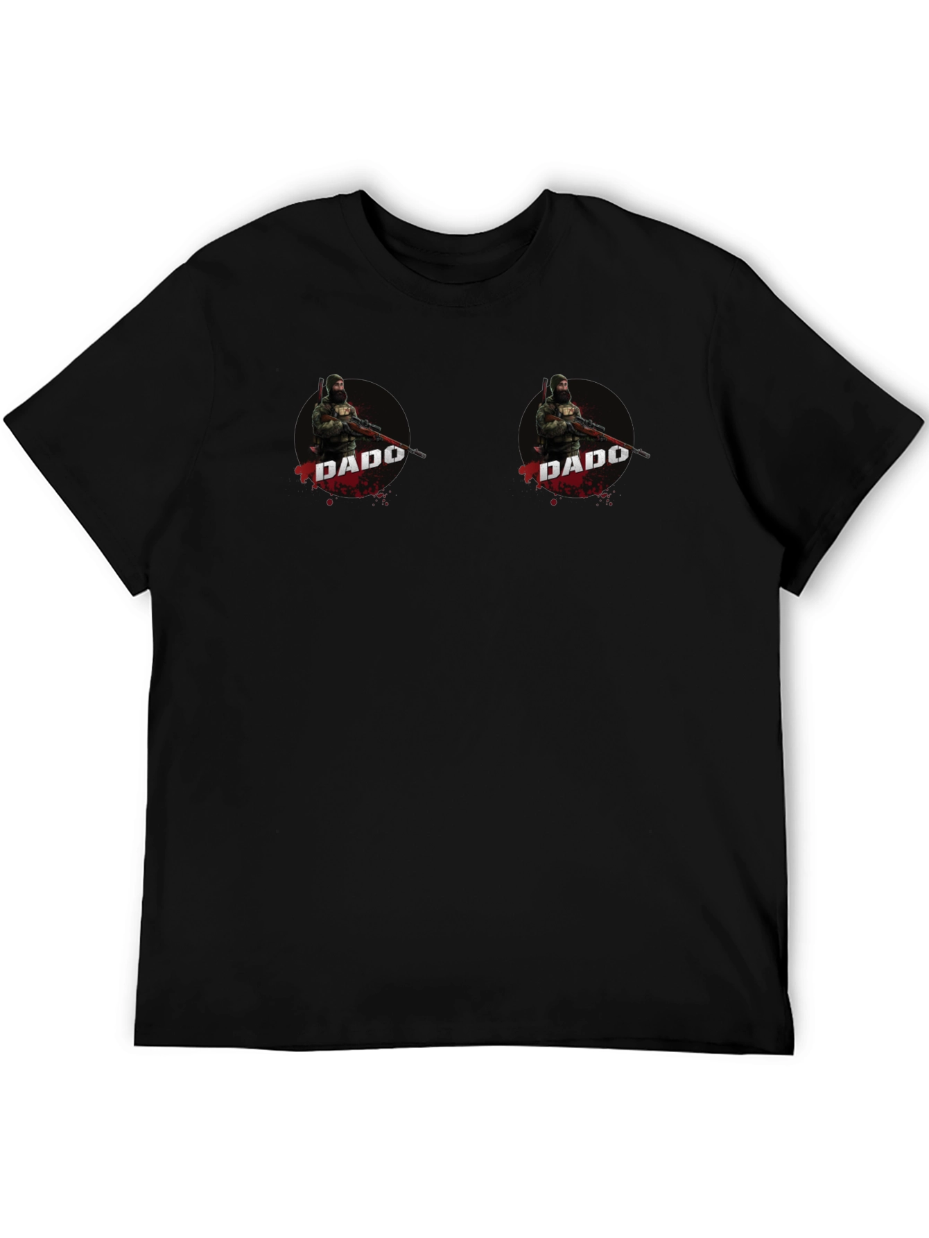 Dado Sniper Graphic Tee - Black Cotton T-Shirt