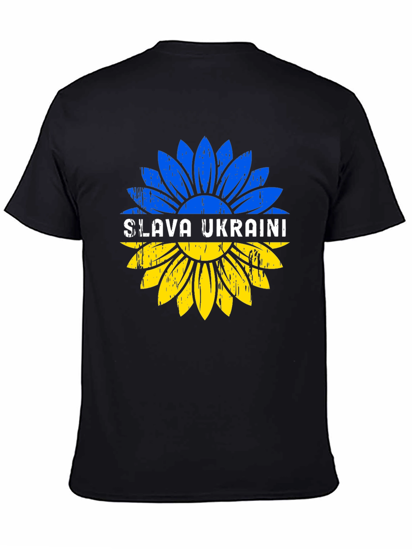 Slava Ukraini Sunflower Graphic Tee - Black