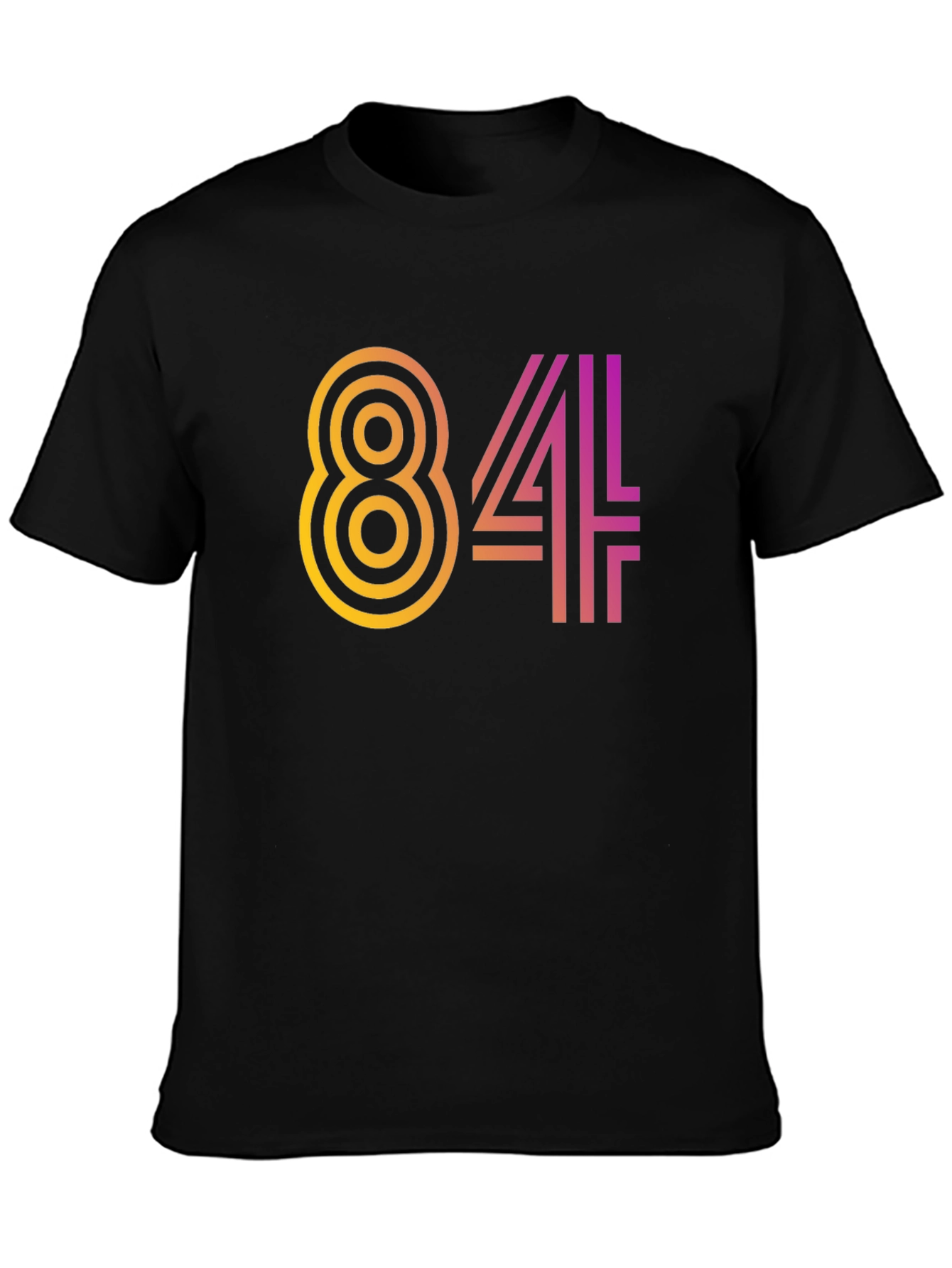 Retro 84 Graphic Tee - Black Cotton Blend