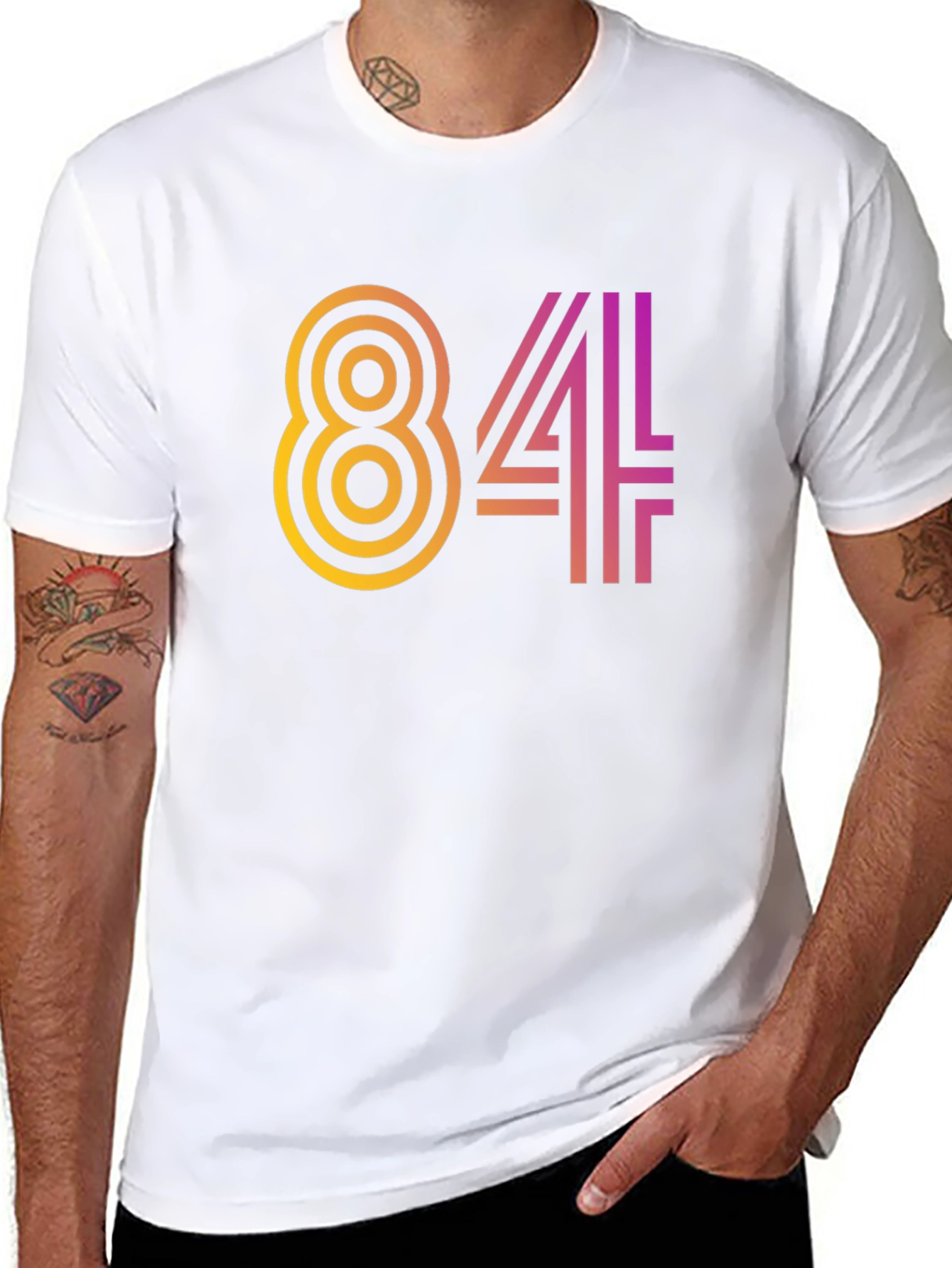 Retro 84 Graphic Tee - Black Cotton Blend