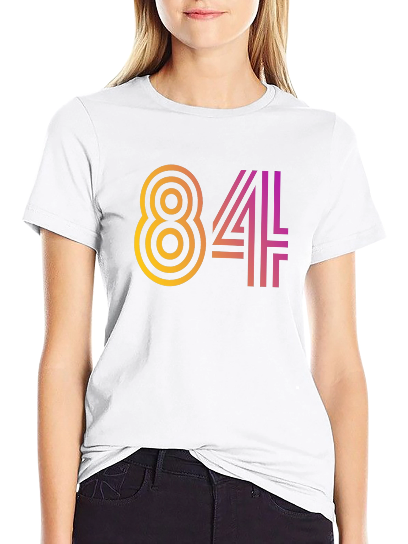Retro 84 Graphic Tee - Black Cotton Blend