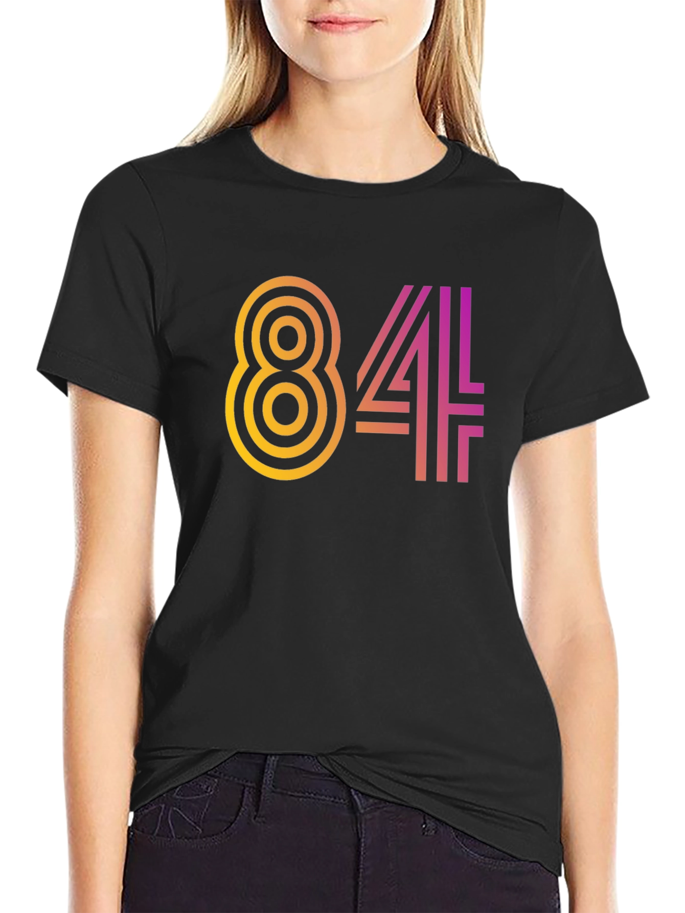 Retro 84 Graphic Tee - Black Cotton Blend