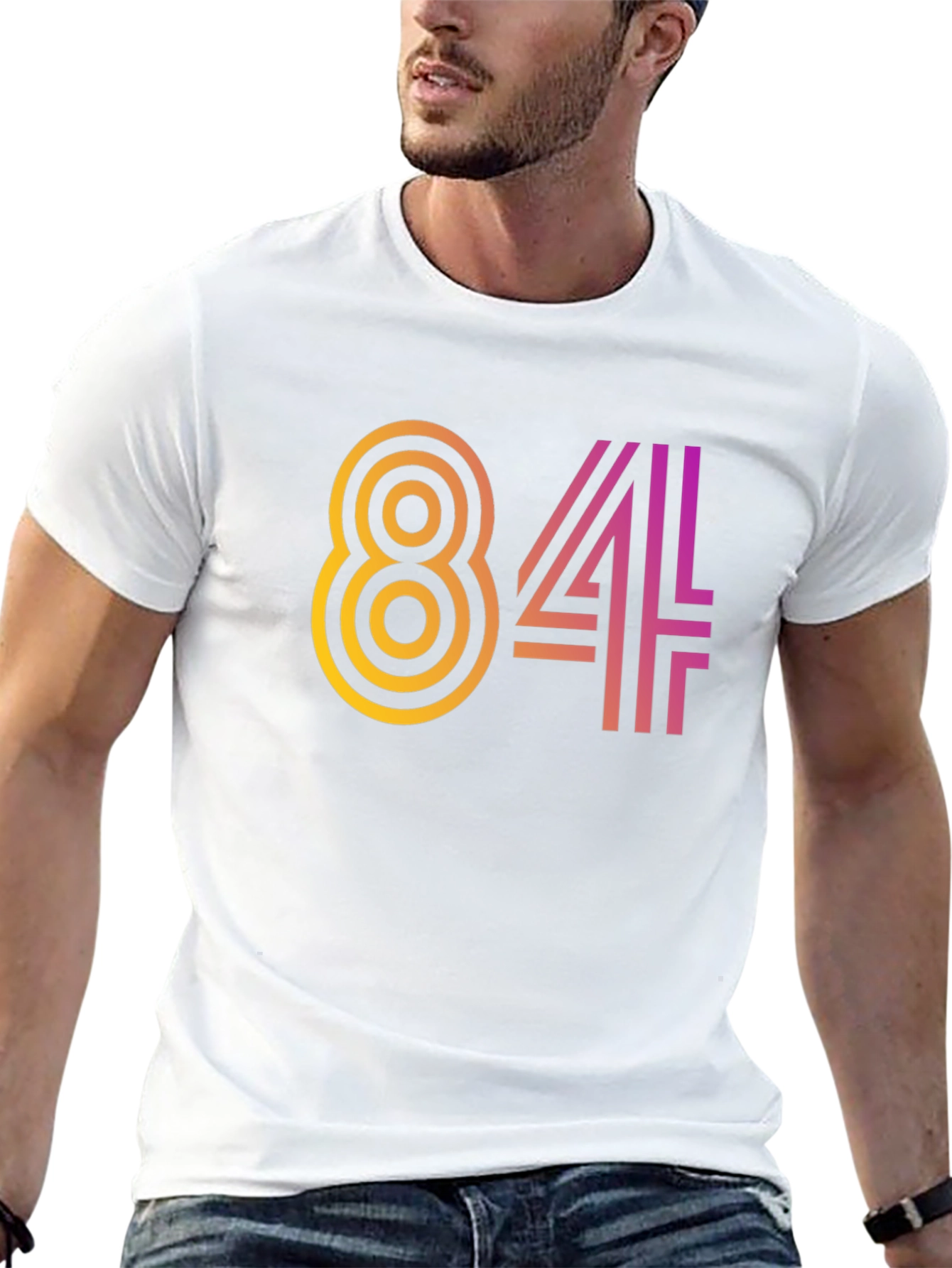 Retro 84 Graphic Tee - Black Cotton Blend