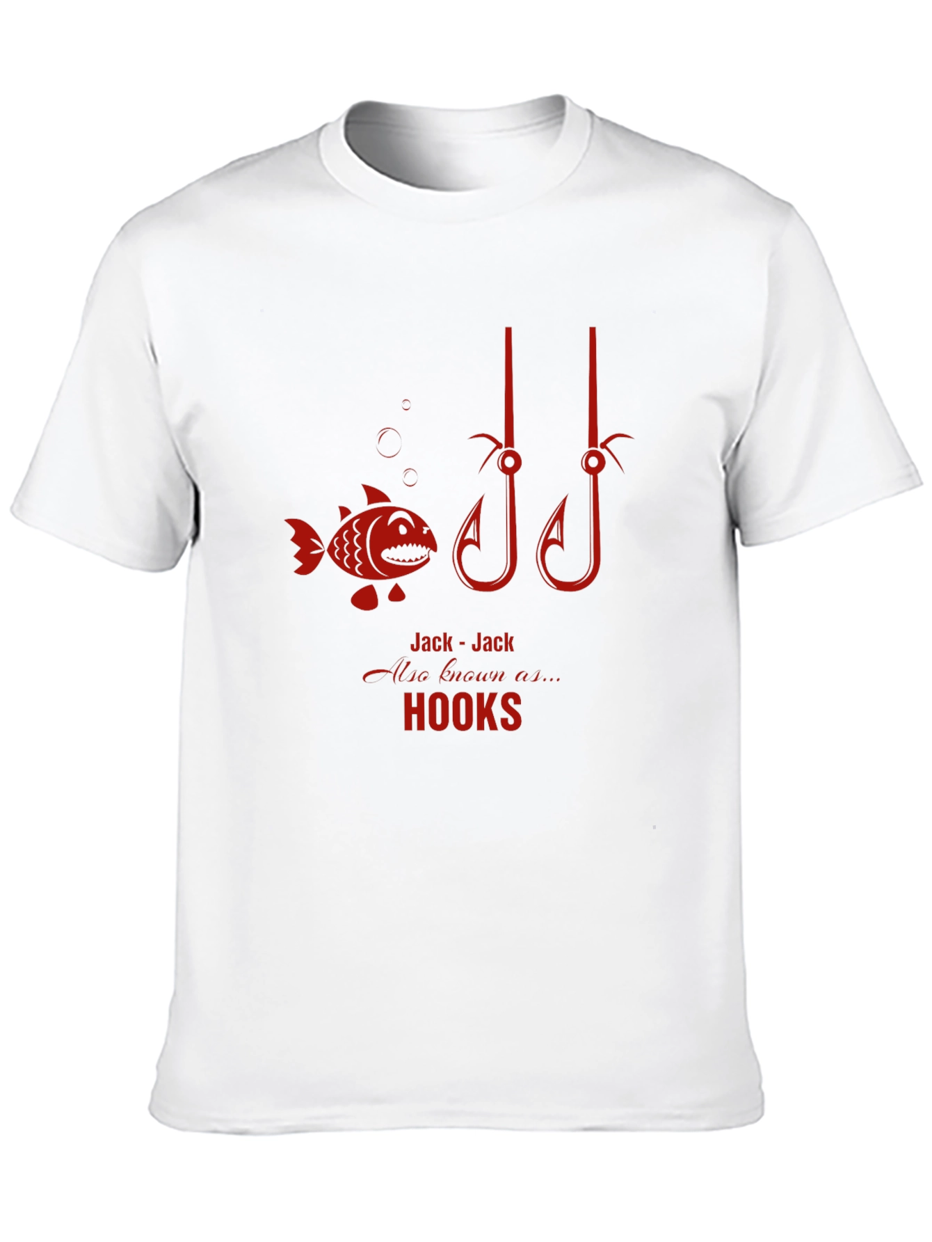 Jack-Jack Hooks Black T-Shirt - Fishing Humor