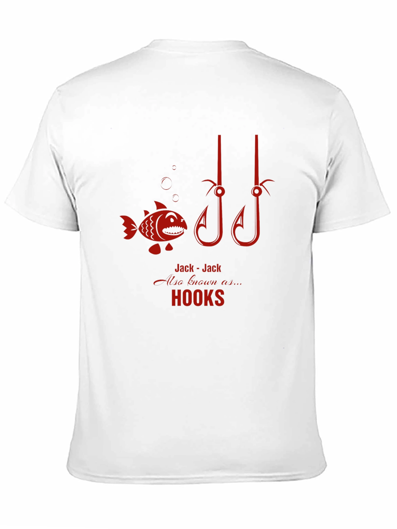 Jack-Jack Hooks Black T-Shirt - Fishing Humor