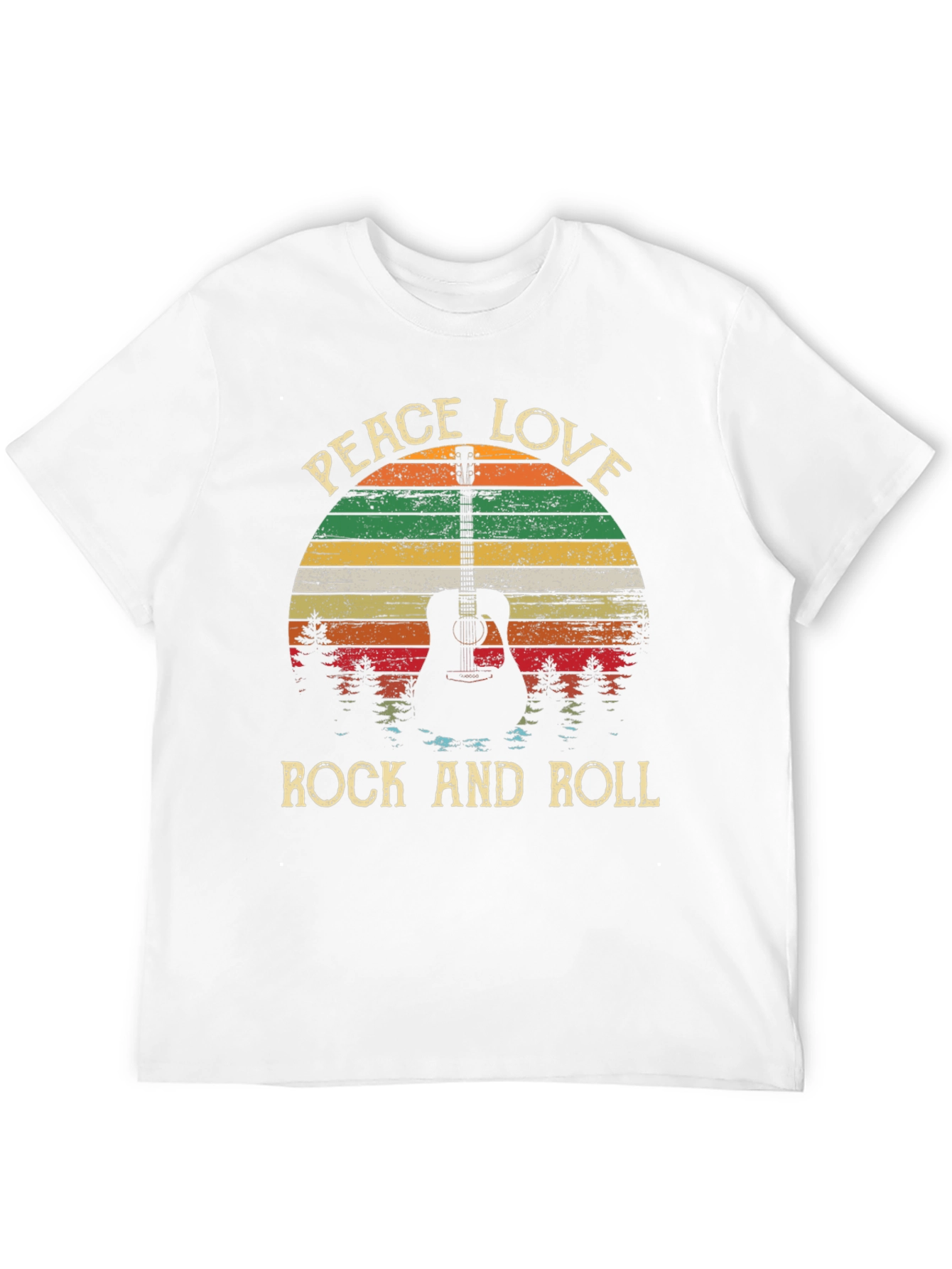 Peace Love Rock and Roll Guitar T-Shirt