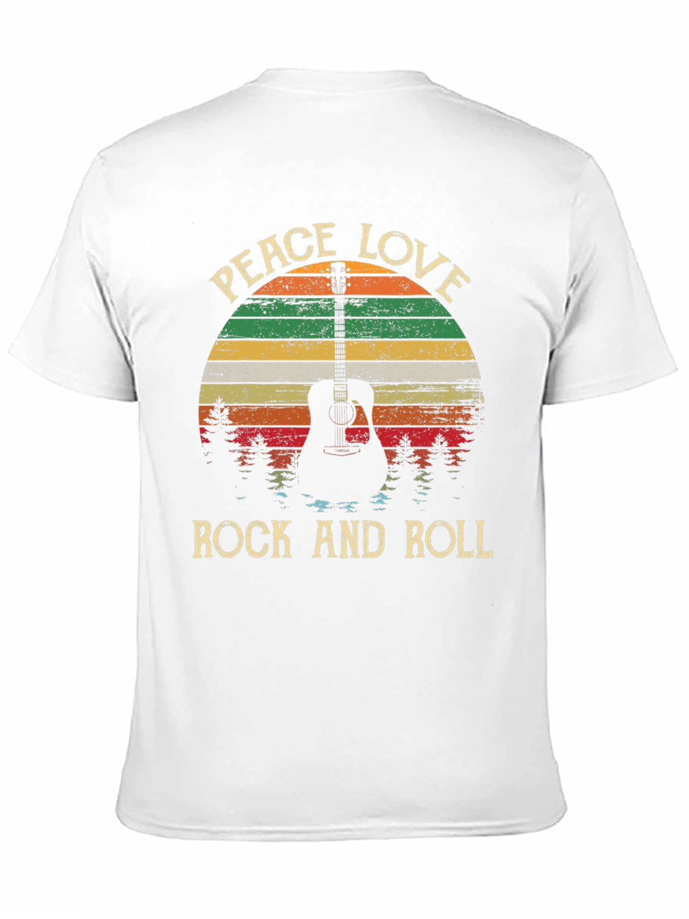 Peace Love Rock and Roll Guitar T-Shirt